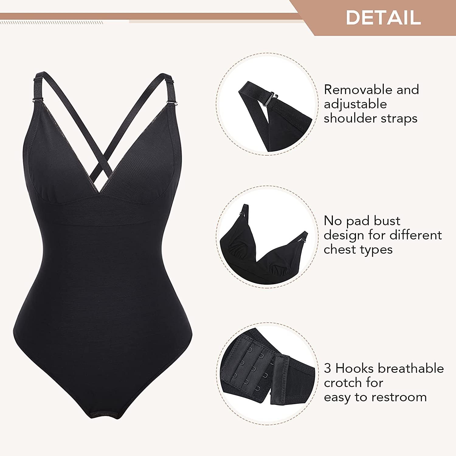 Shoulder Strap Shapewear Elastic Breathable Tight Belly Trimming Jumpsuit