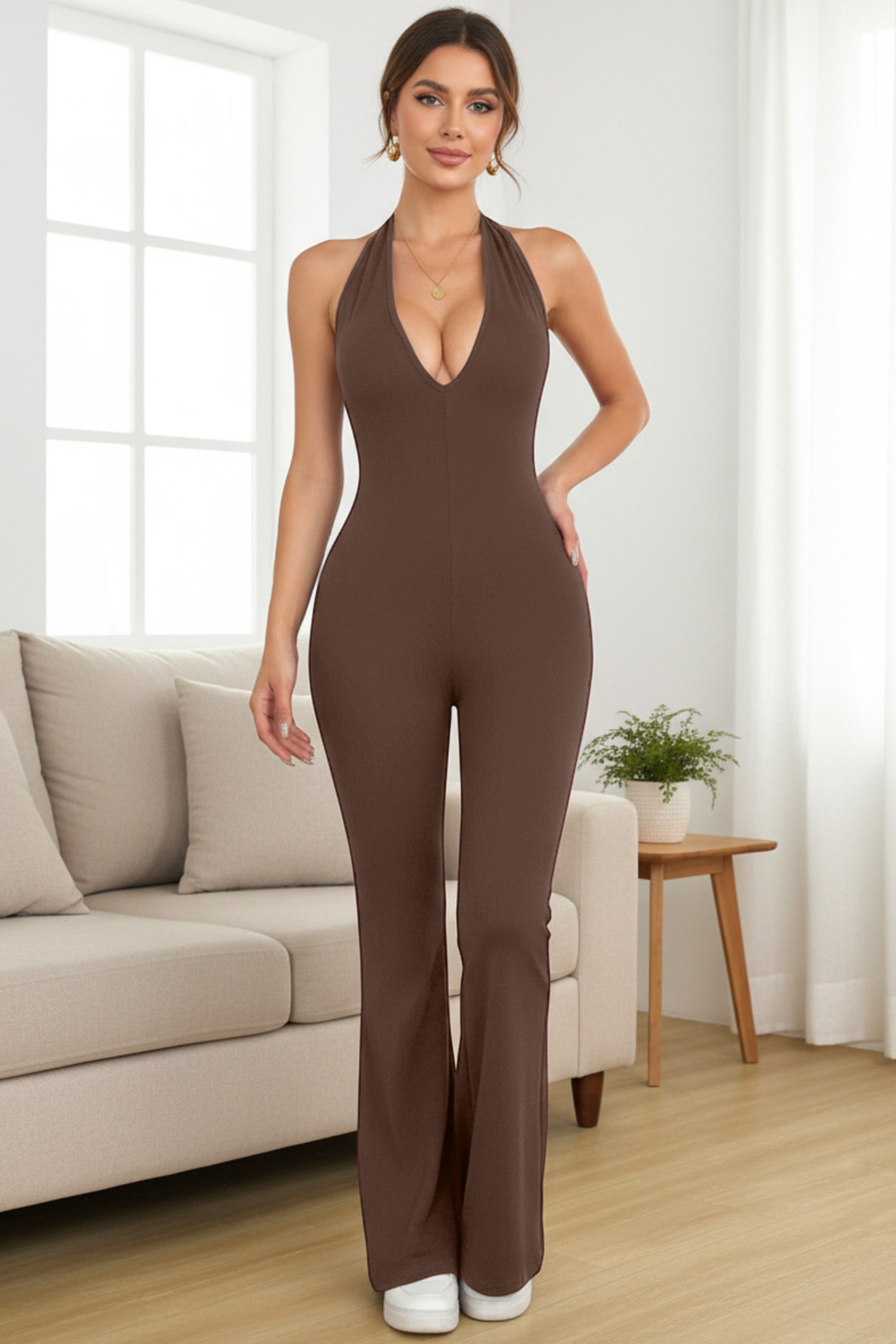 Halter Flared Jumpsuit