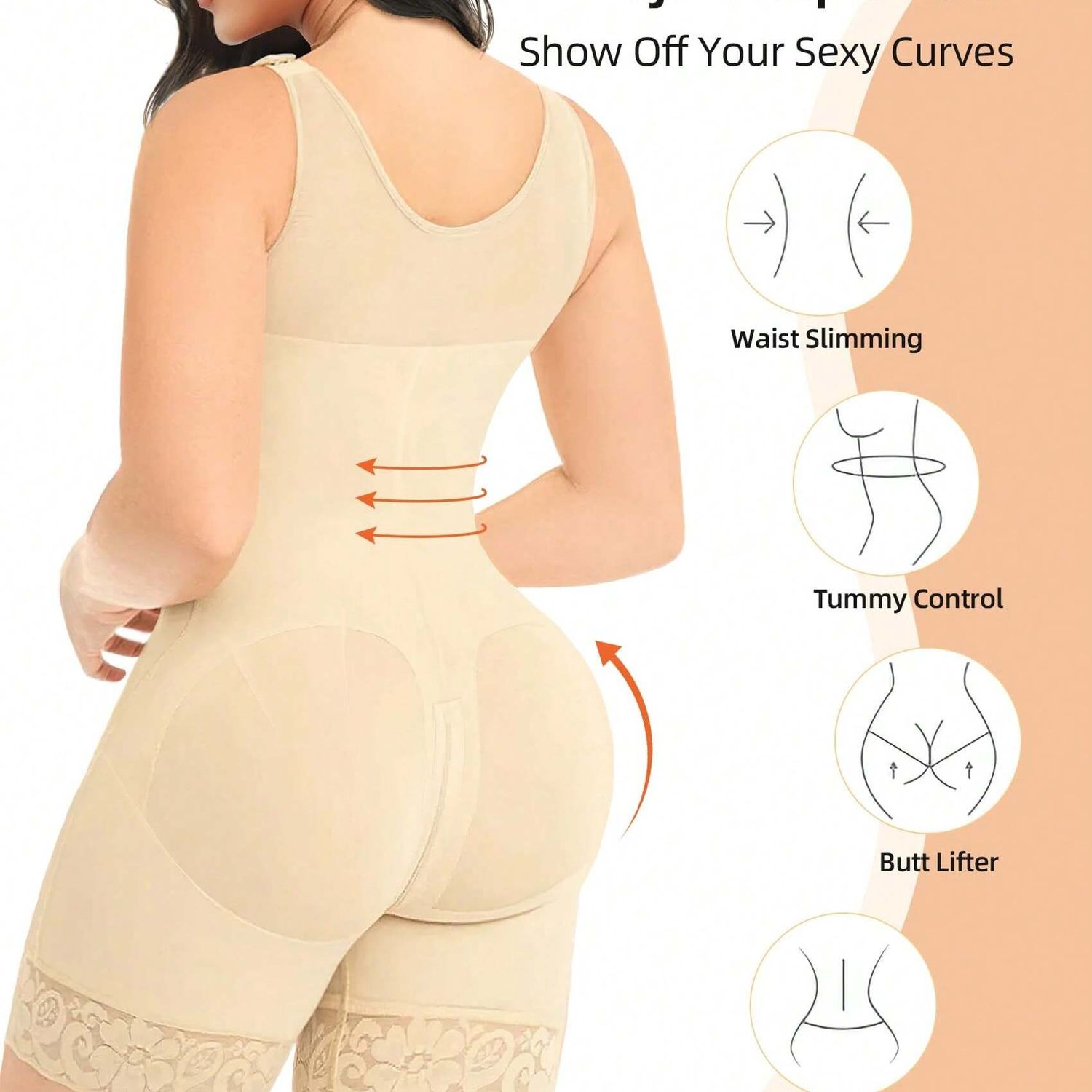 Fajas Colombianas Women's Shapewear, Full Body Sculpting After Abdominal Control, Hip Lifter With Zipper Crotch, Women's Fitness Set,- Prohibition Of Selling On The Amazon Platform