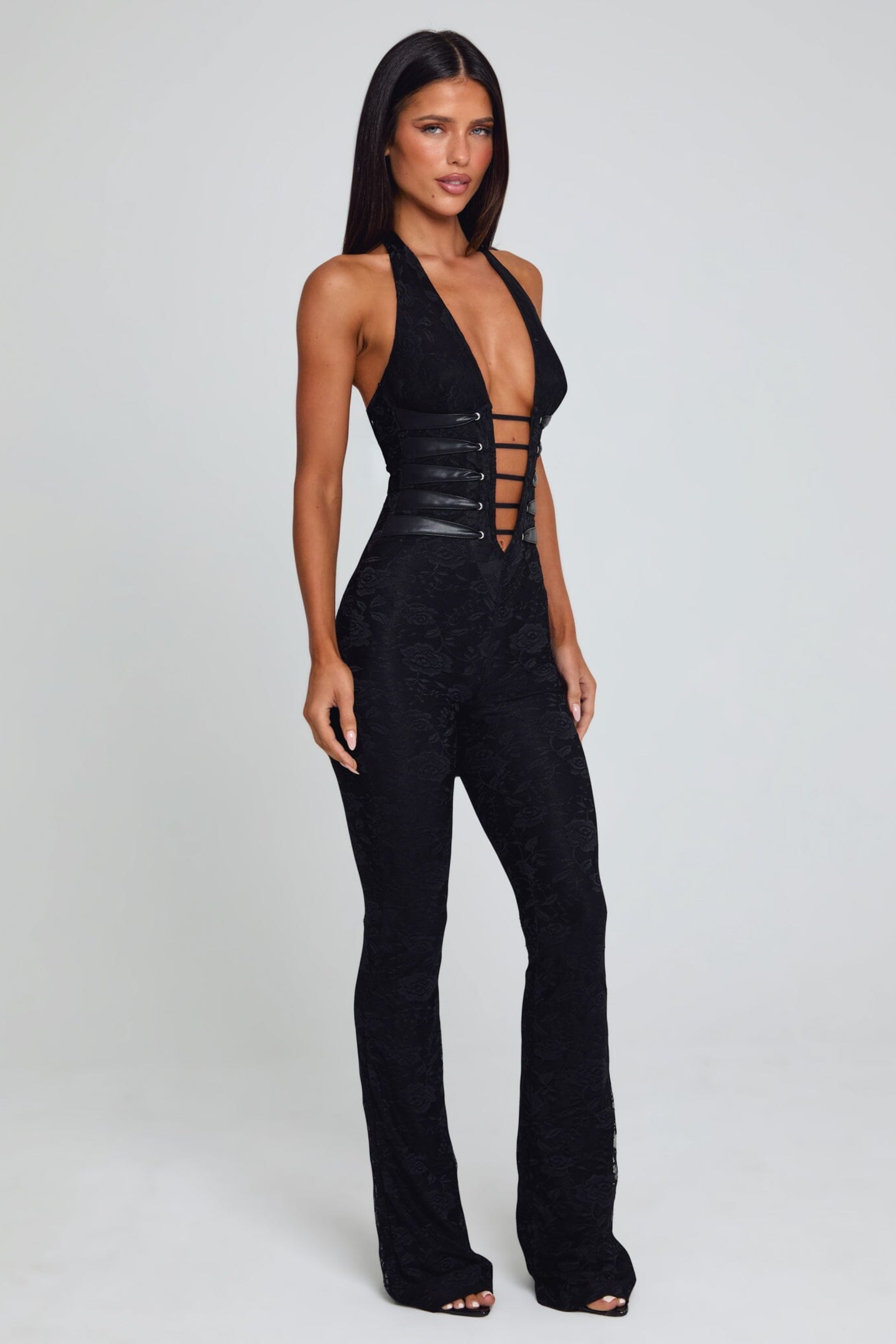 Lace Deep V Jumpsuit