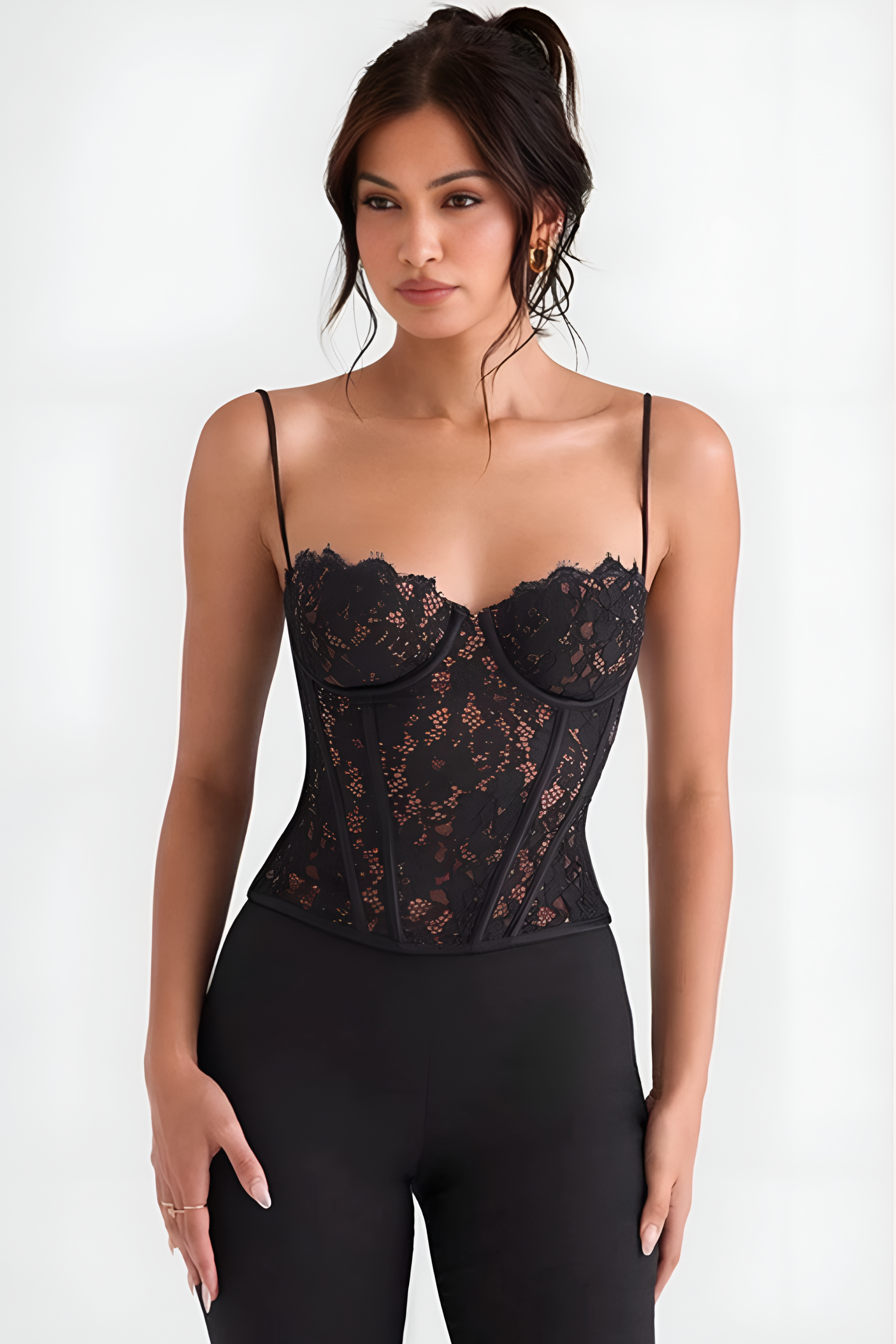 Lace Corset Top – Noir