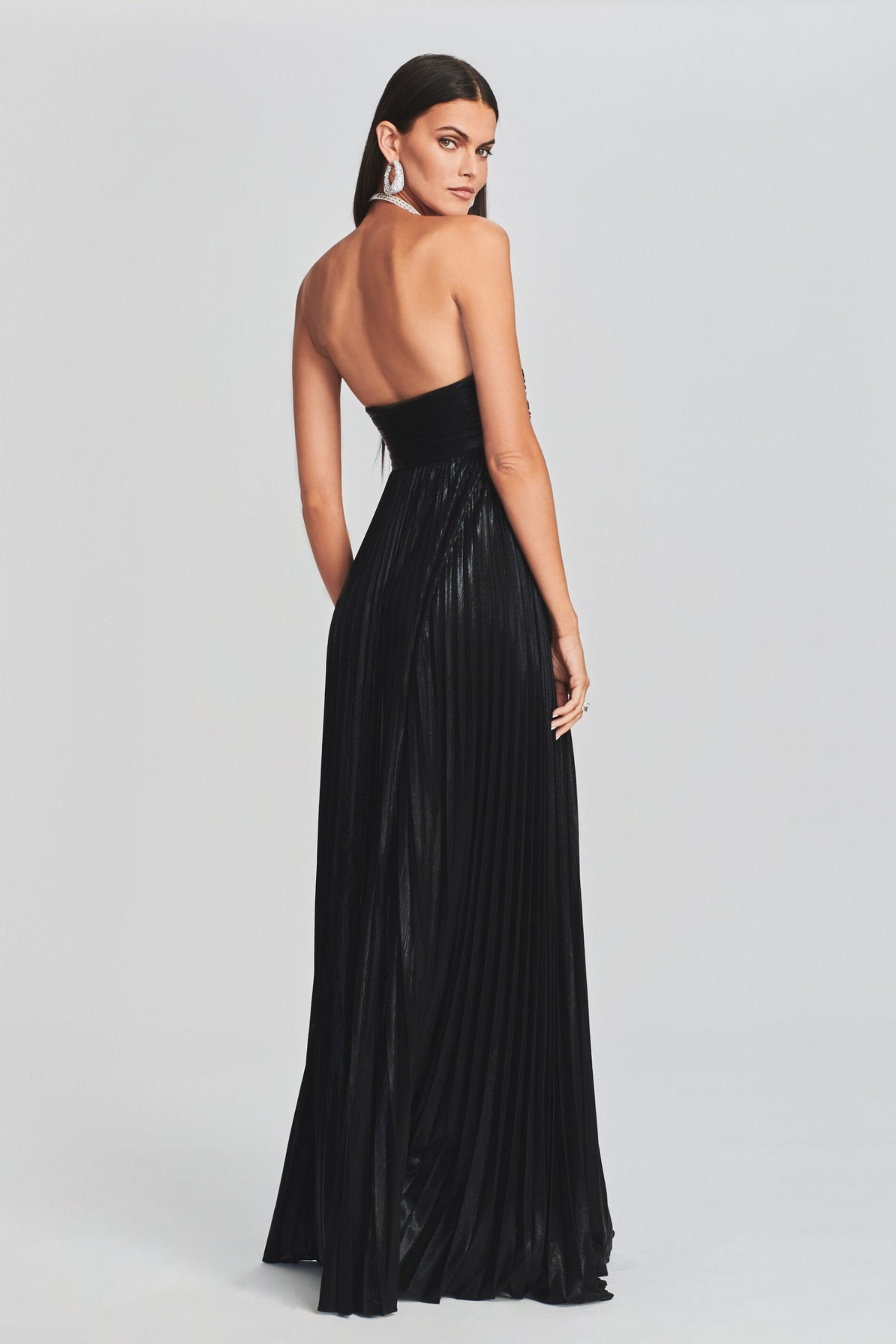 Metallic Strapless Maxi