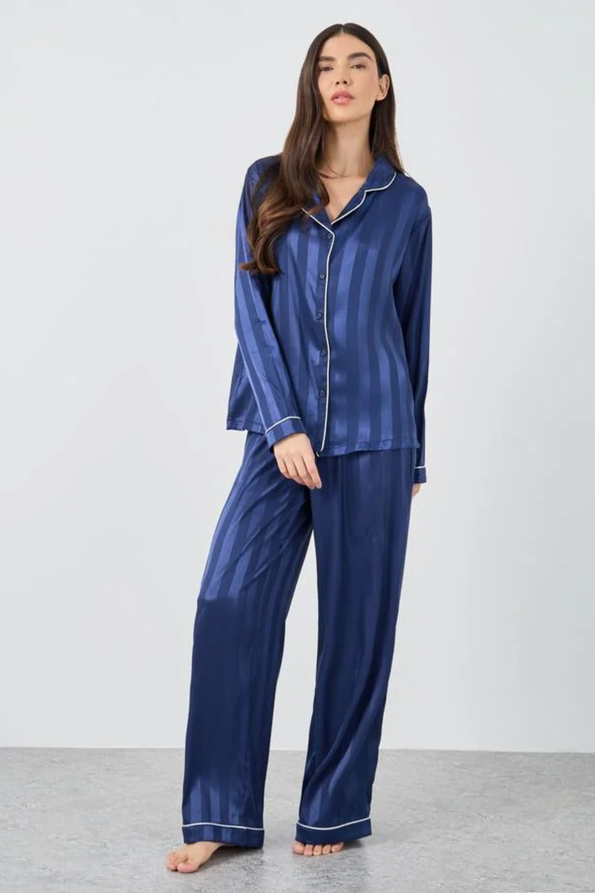 Striped Satin Pajama Set