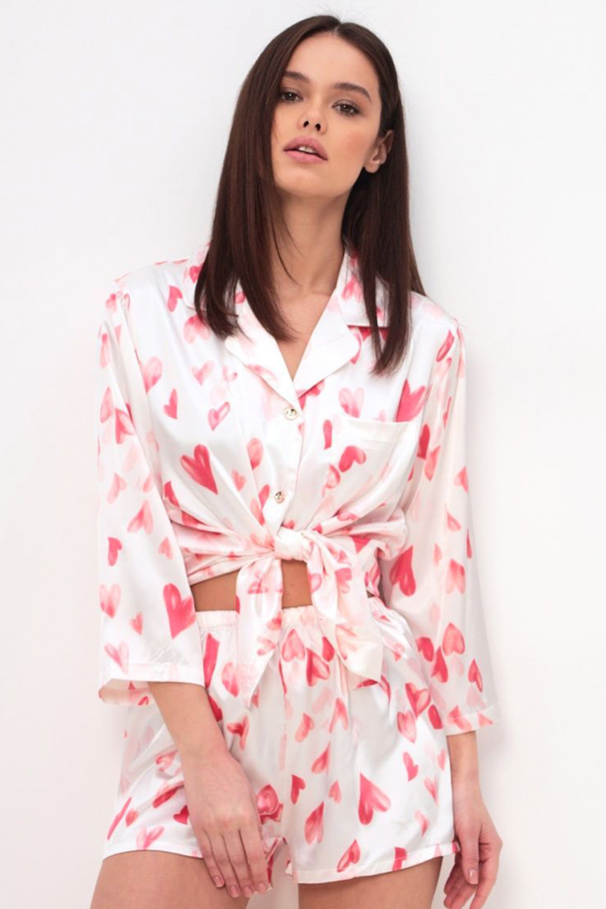 Blush Hearts Satin Pajama Set