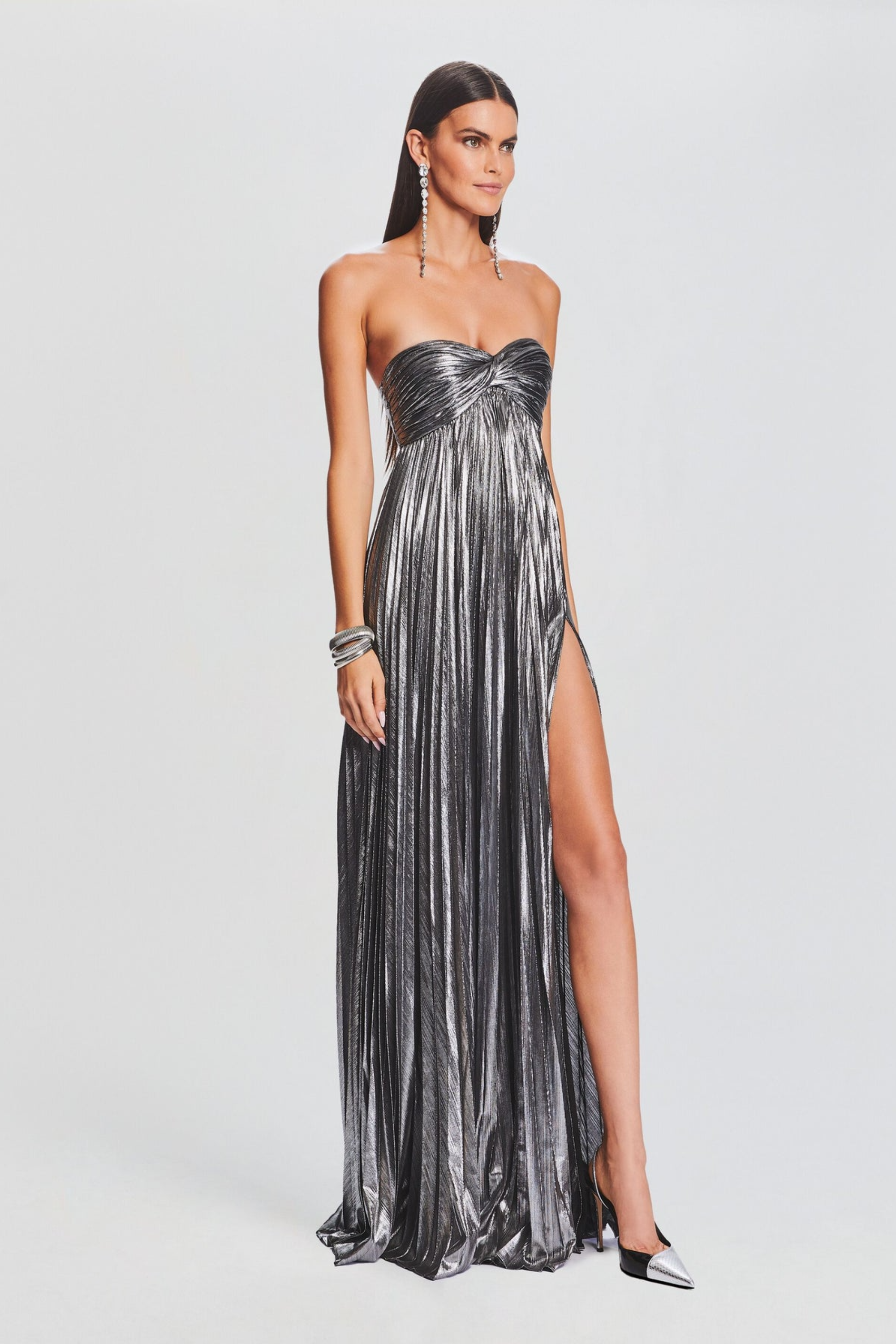 Metallic Strapless Maxi