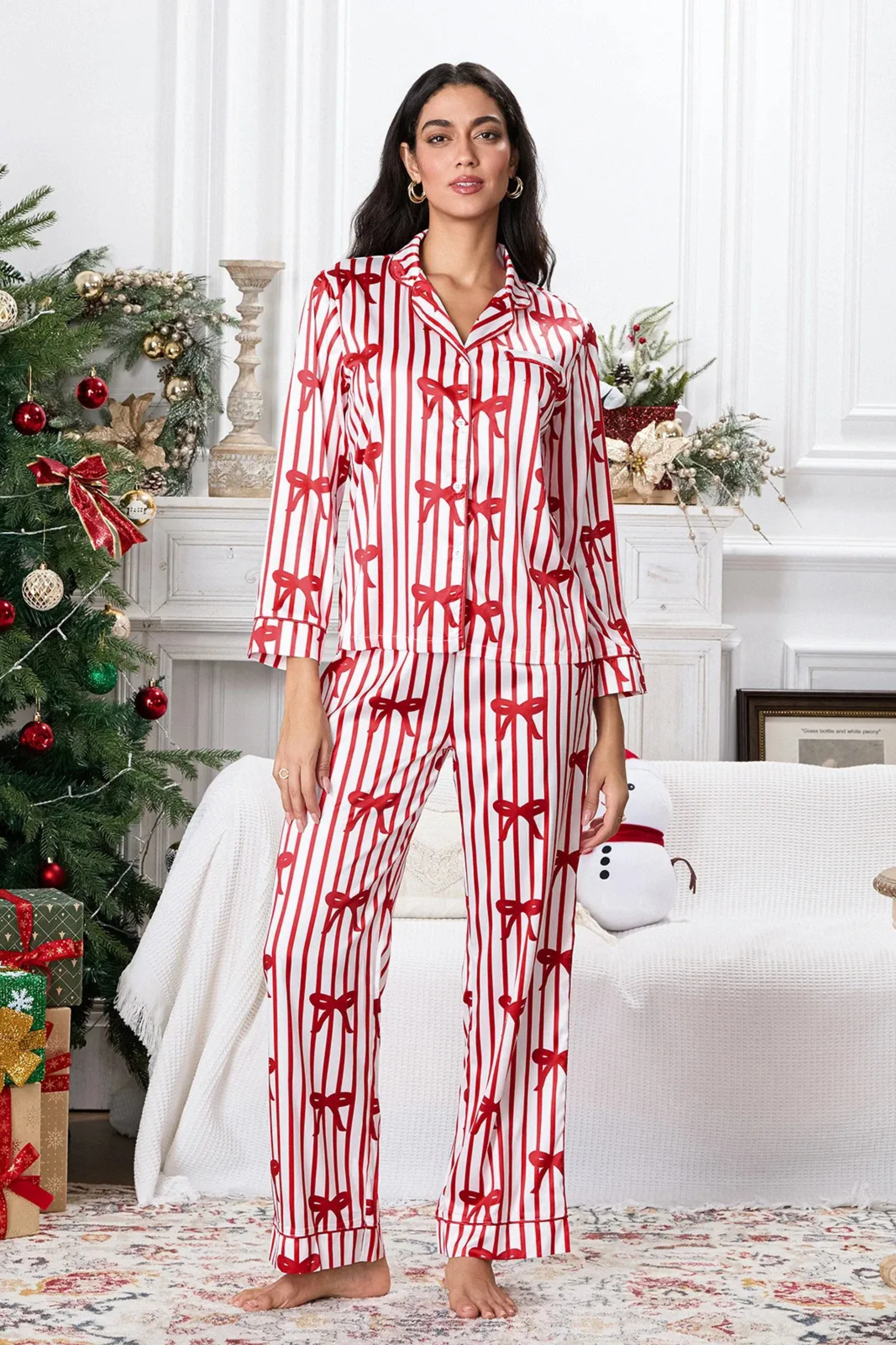 Bow Print Homewear Suit