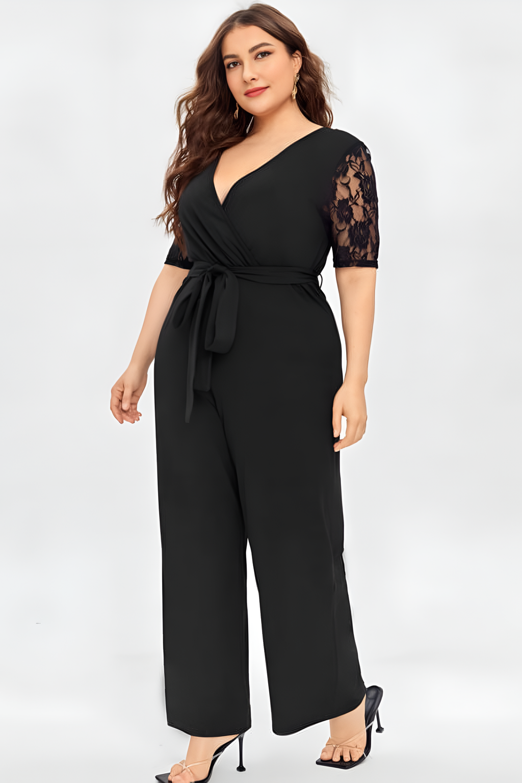 Lace V Neck Jumpsuit