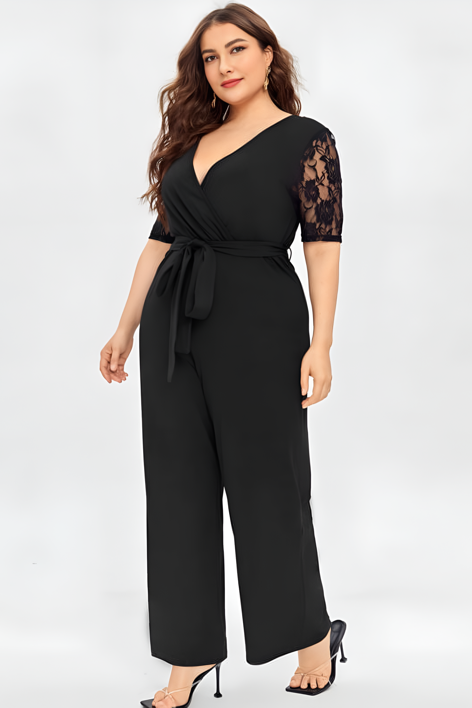 Lace V Neck Jumpsuit