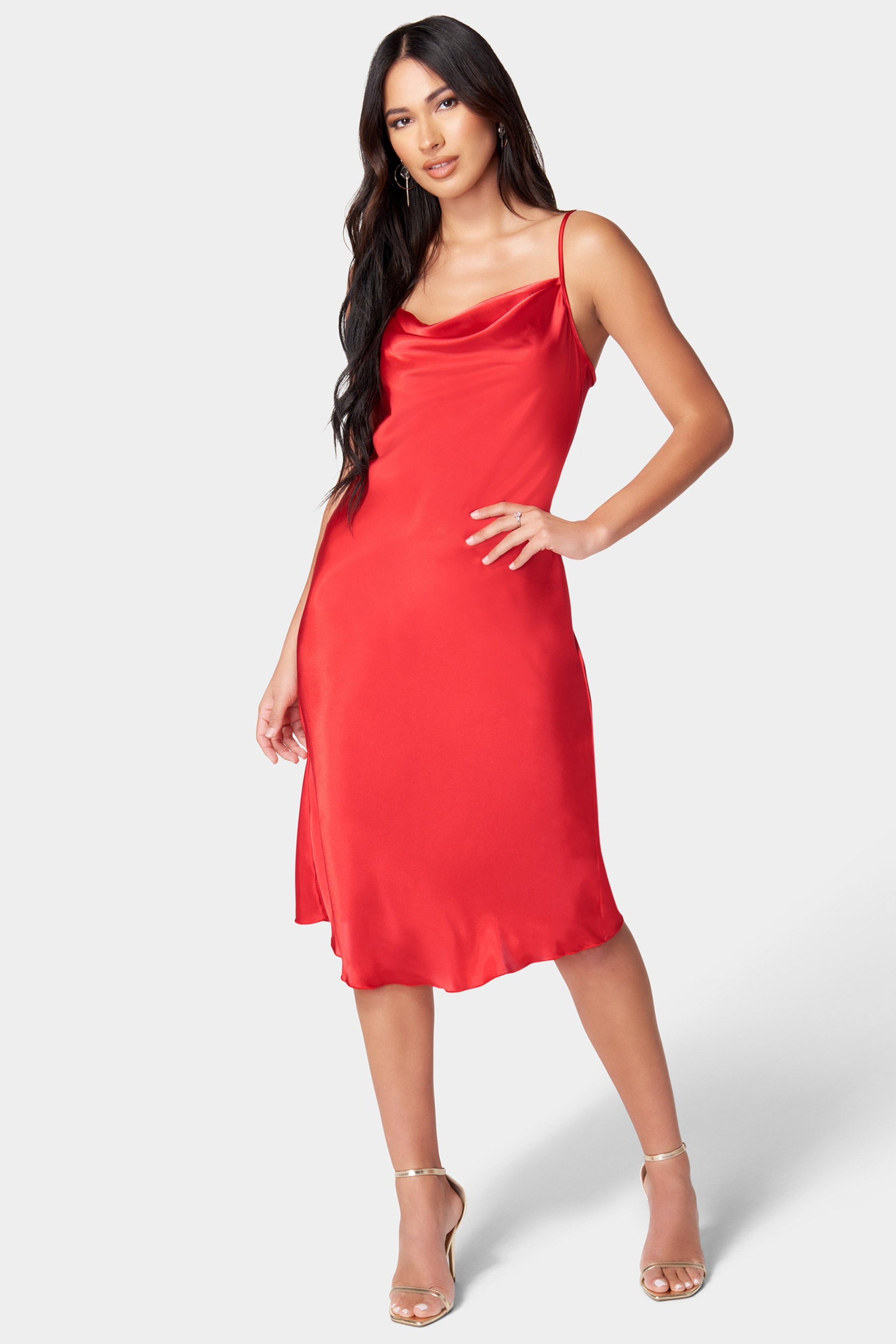 Satin Slip Midi Dress