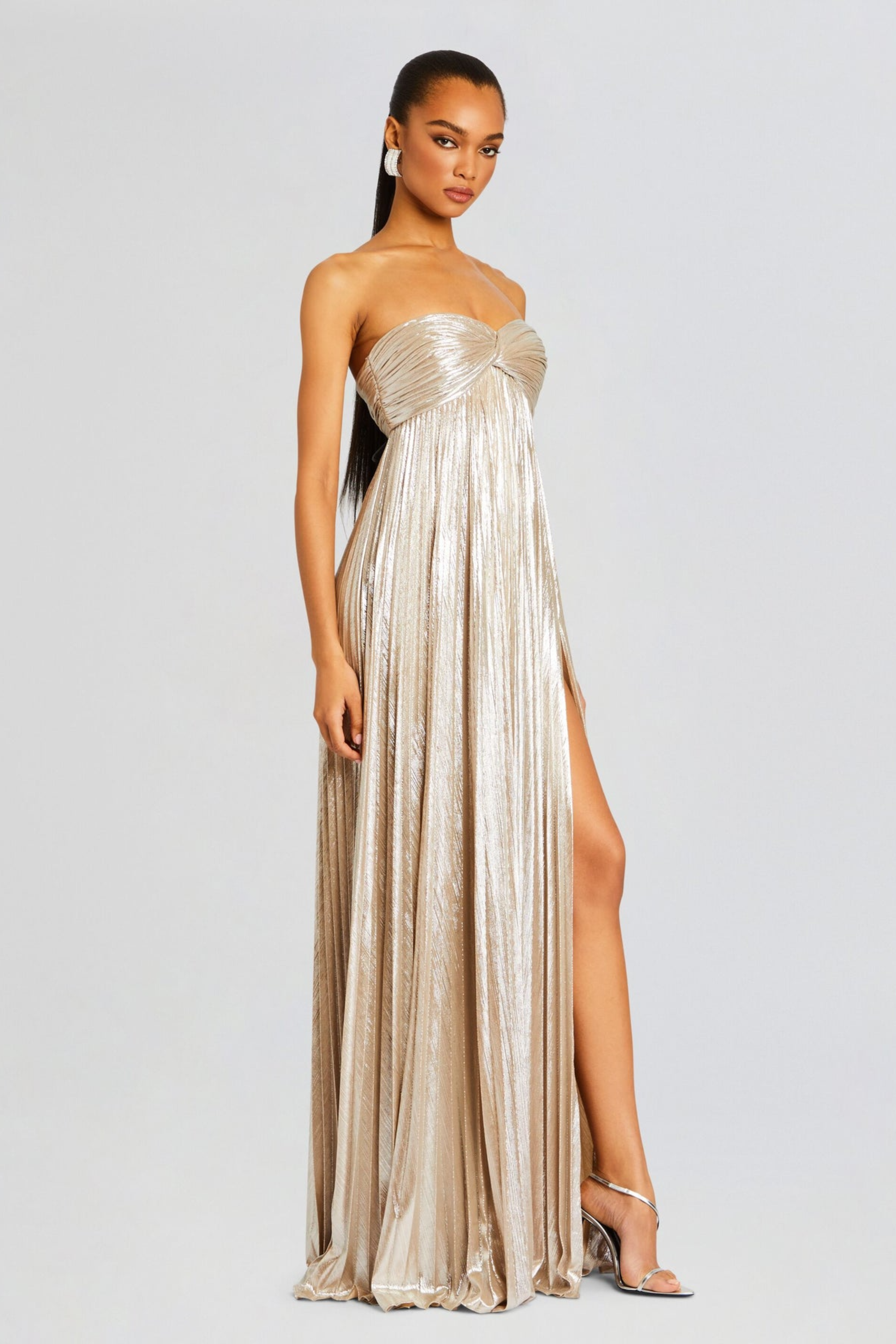 Metallic Strapless Maxi
