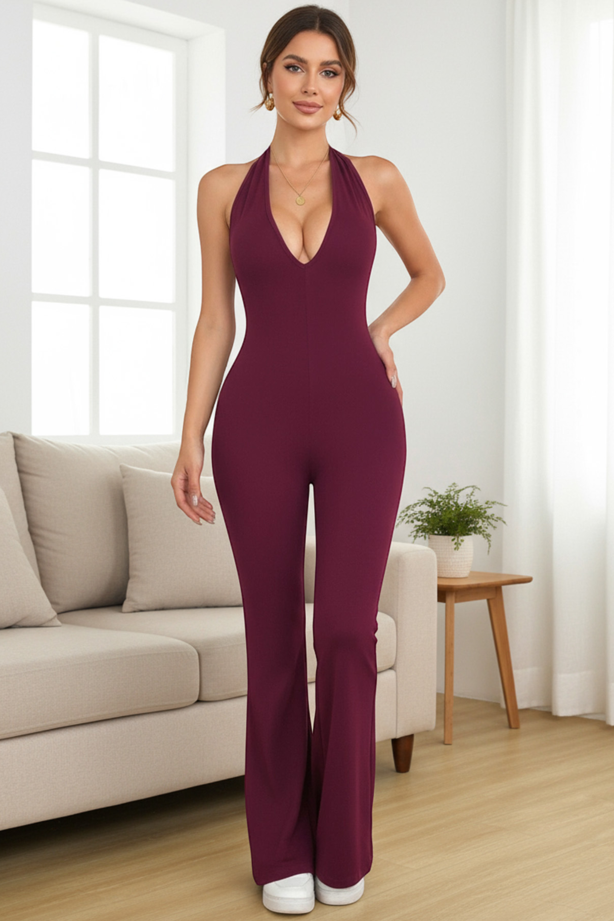 Halter Flared Jumpsuit