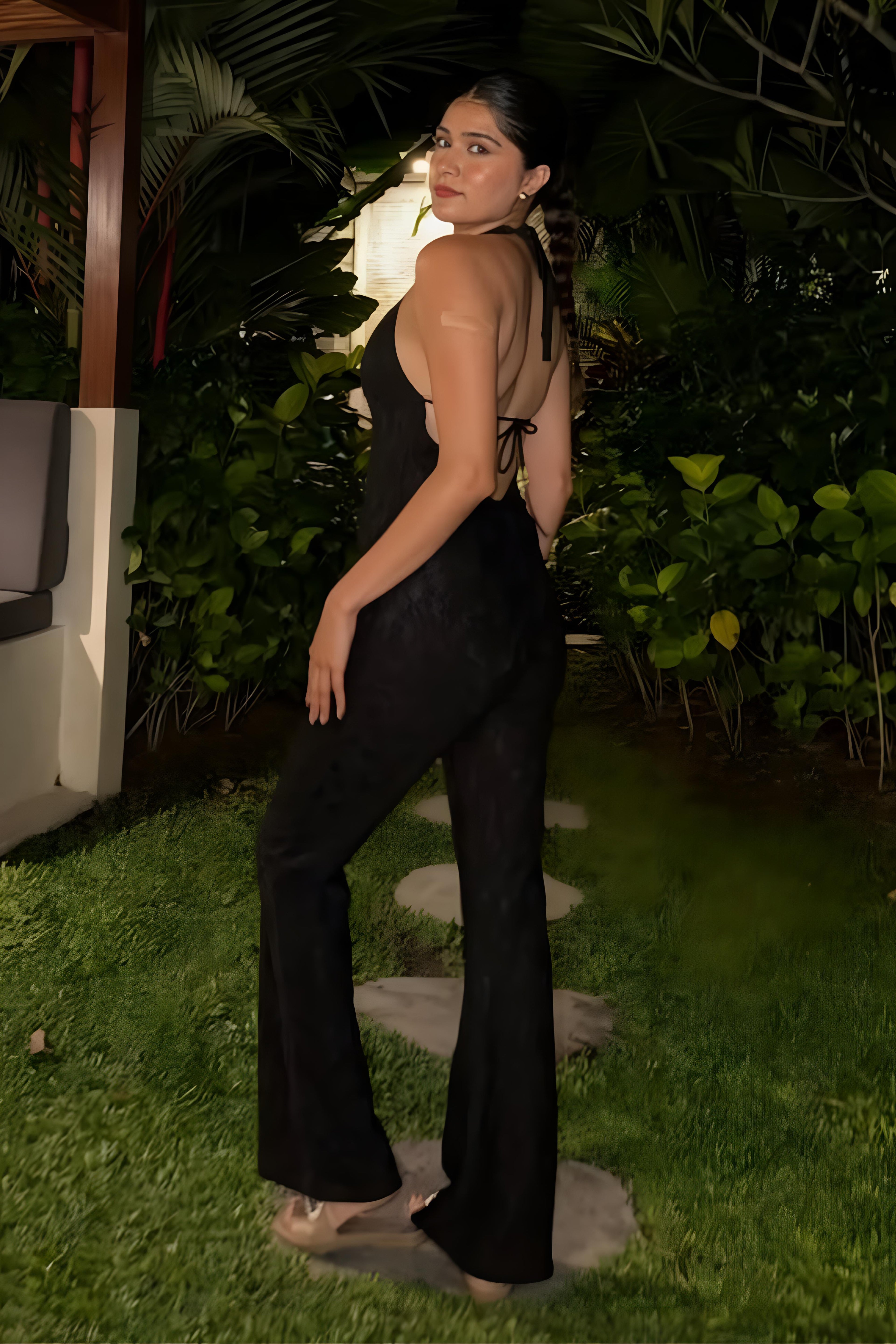 Lace V Neck Jumpsuit