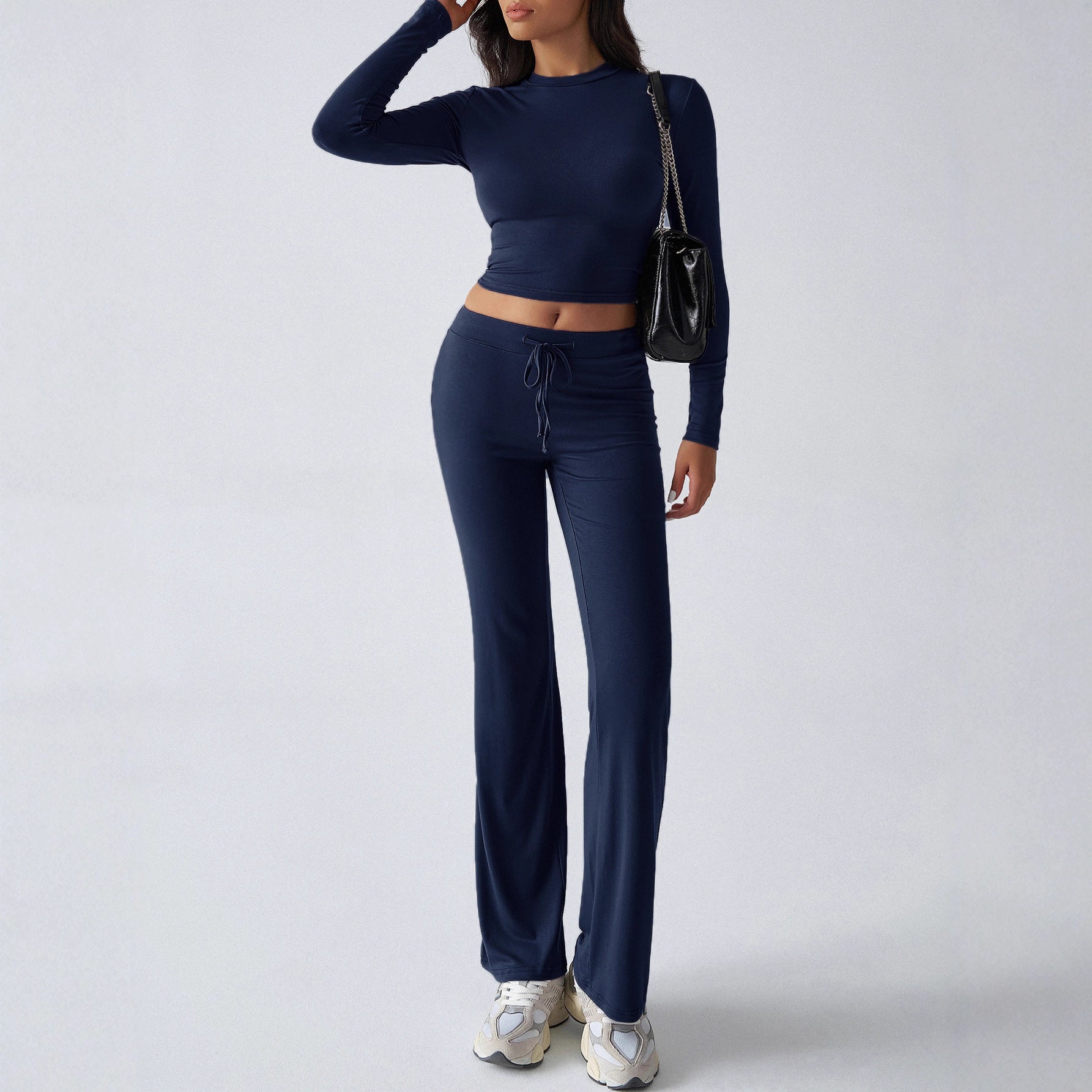 Sports Yoga Style Long-sleeved Straight Pants Casual Suit