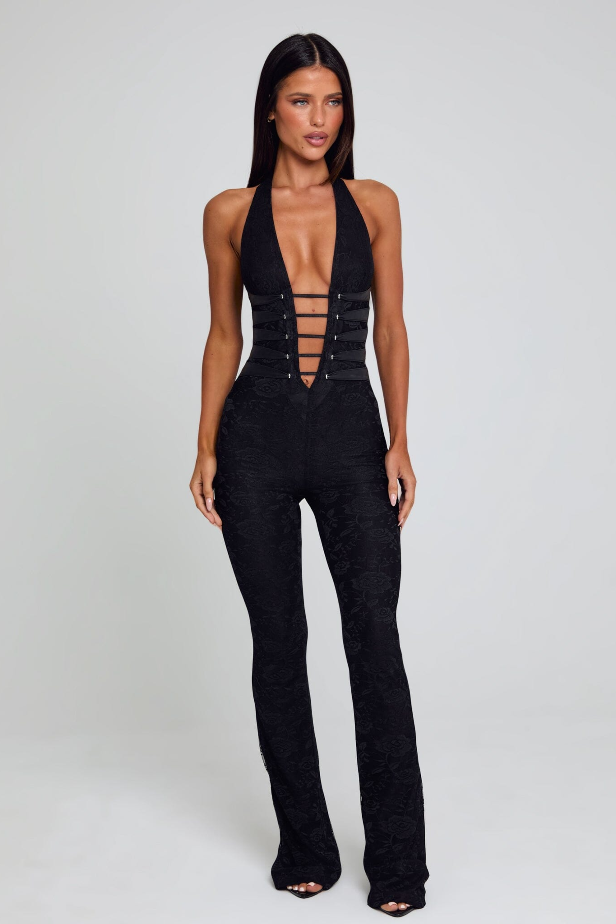 Lace Deep V Jumpsuit