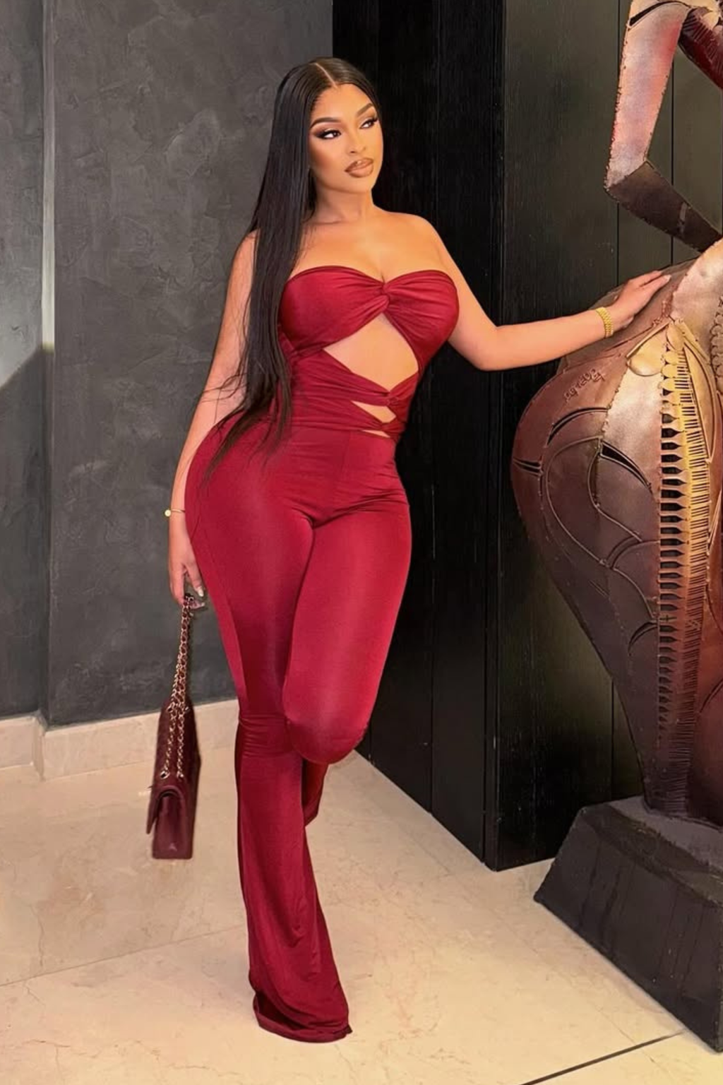 Knotted Backless Jumpsuit