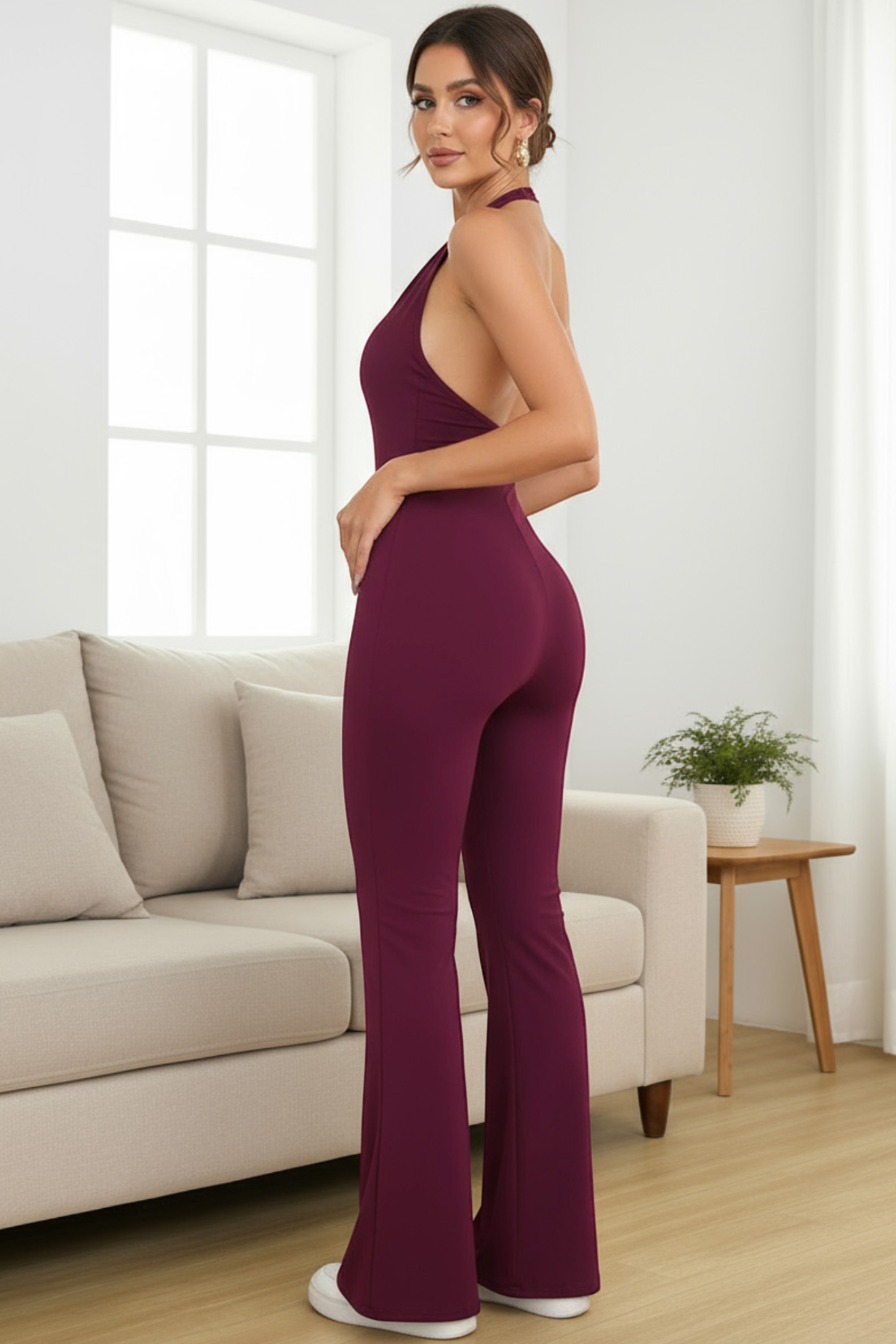 Halter Flared Jumpsuit