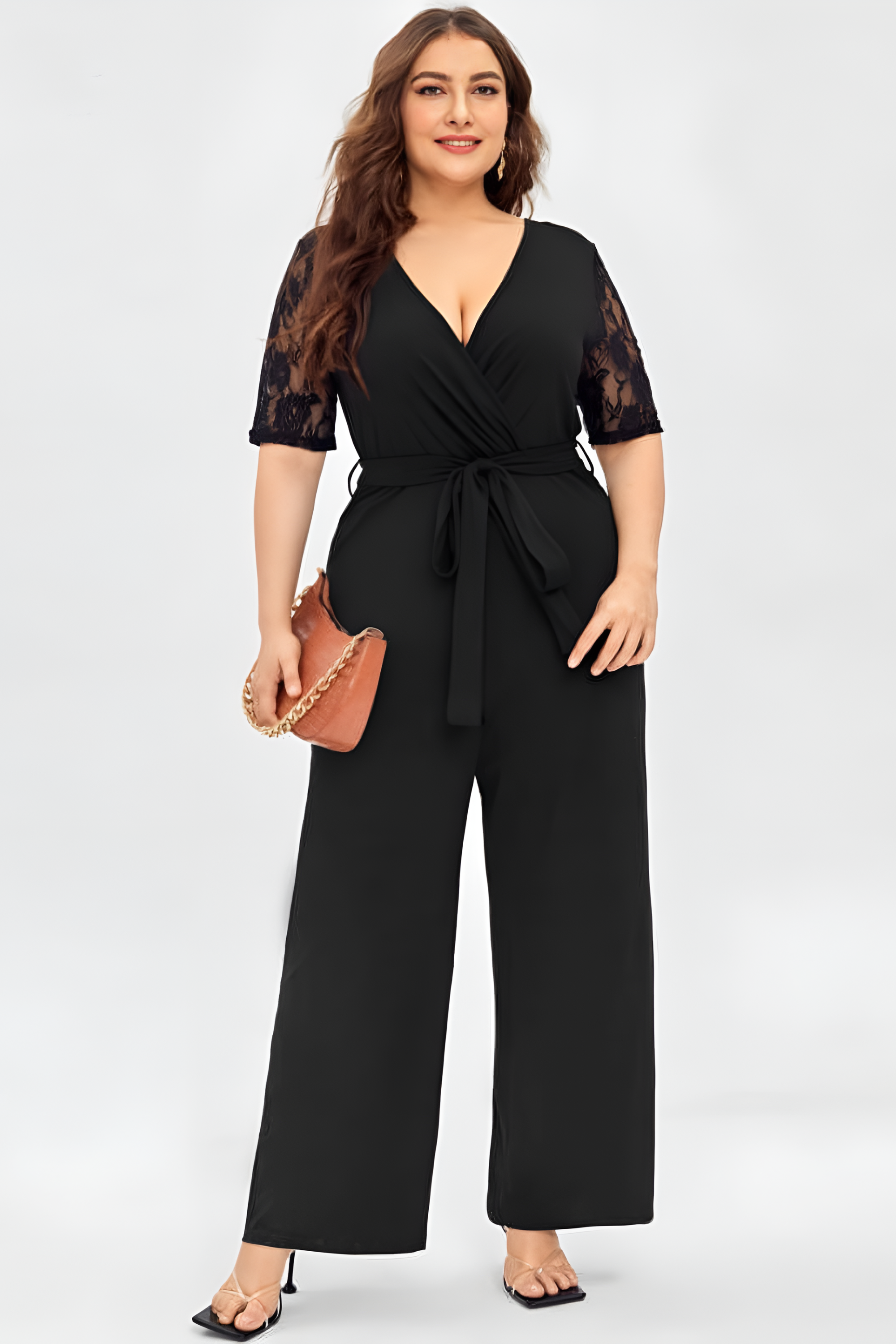 Lace V Neck Jumpsuit
