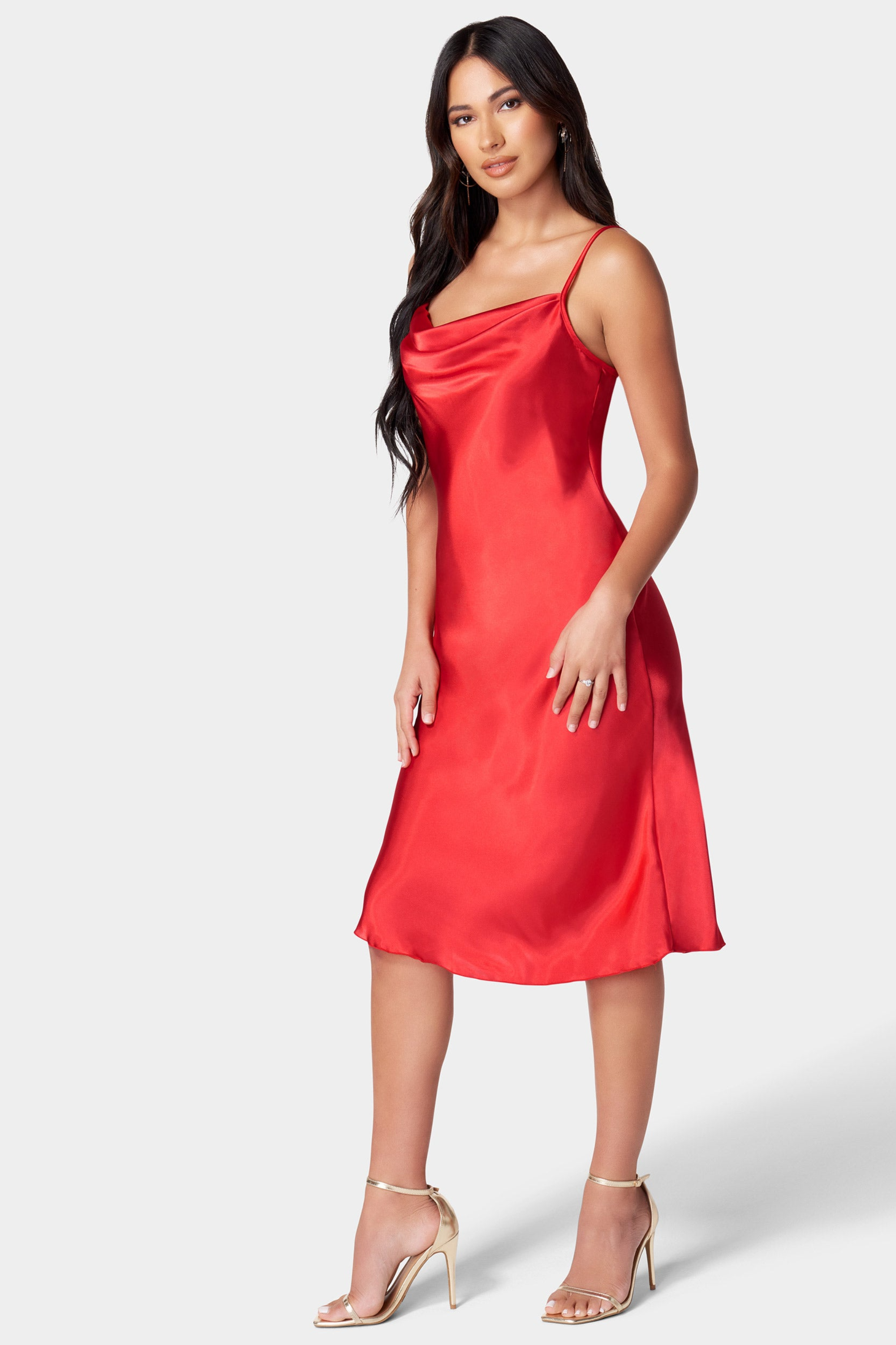 Satin Slip Midi Dress
