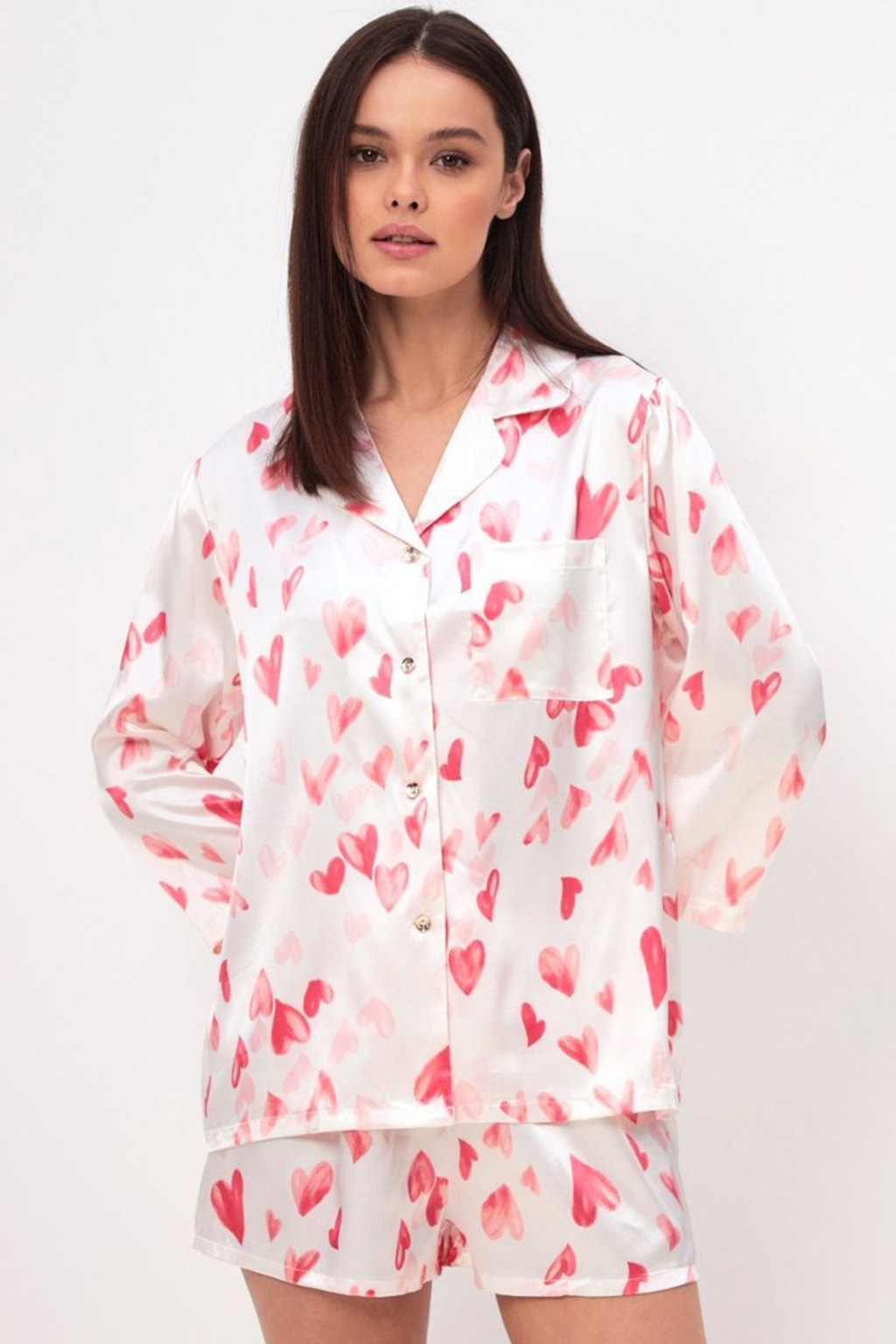 Blush Hearts Satin Pajama Set