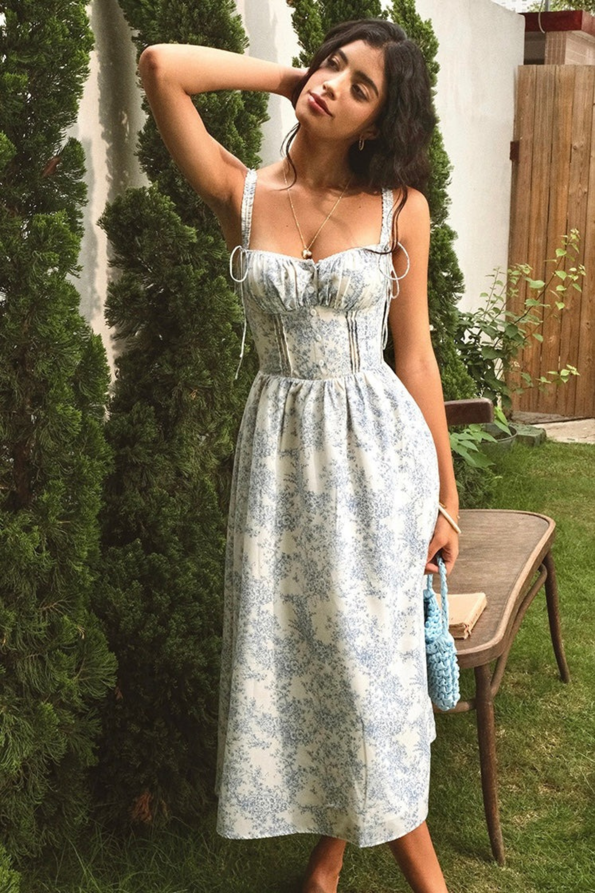 Floral Corset Midi Dress