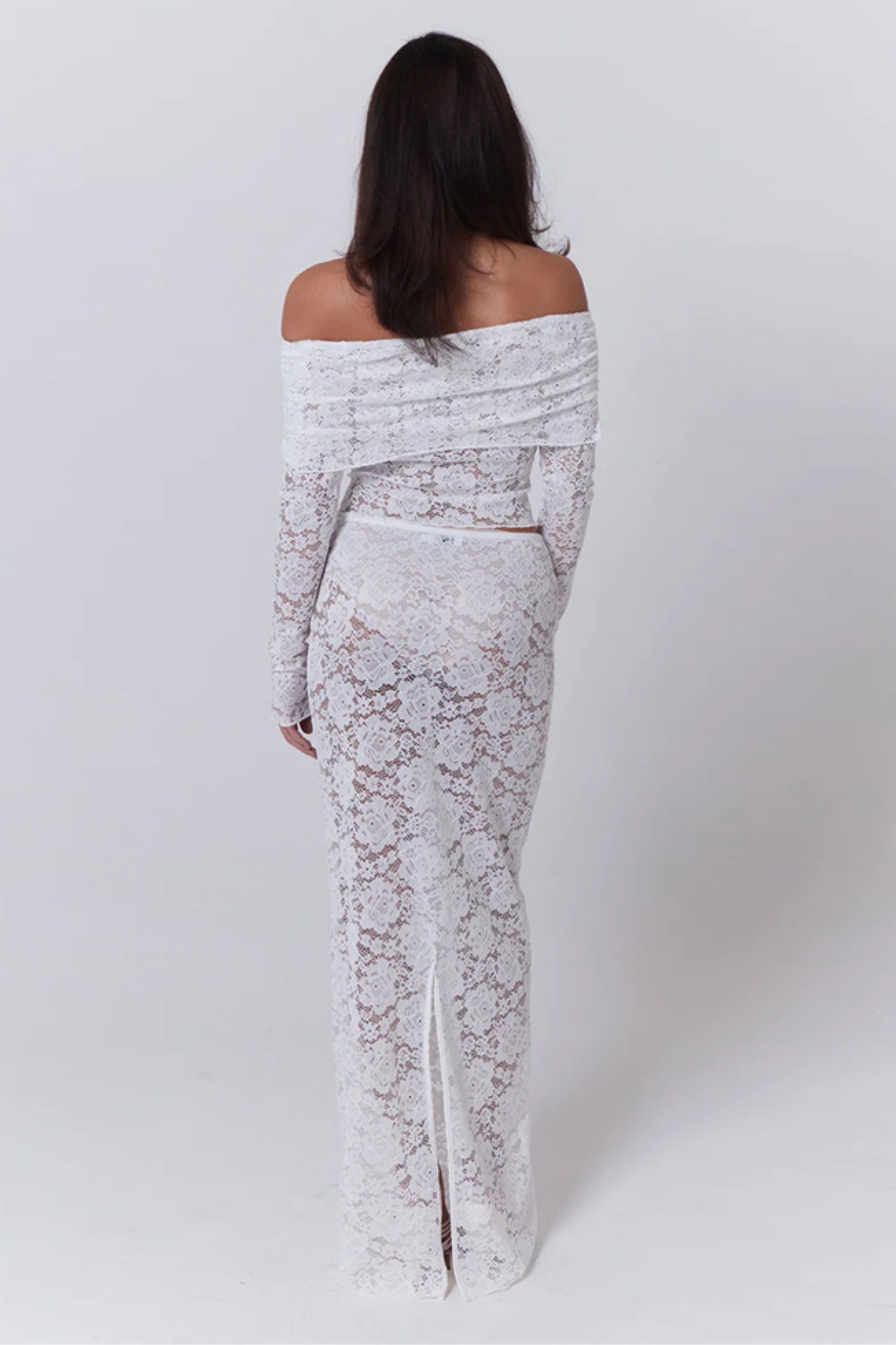 Ivory Lace Maxi Set