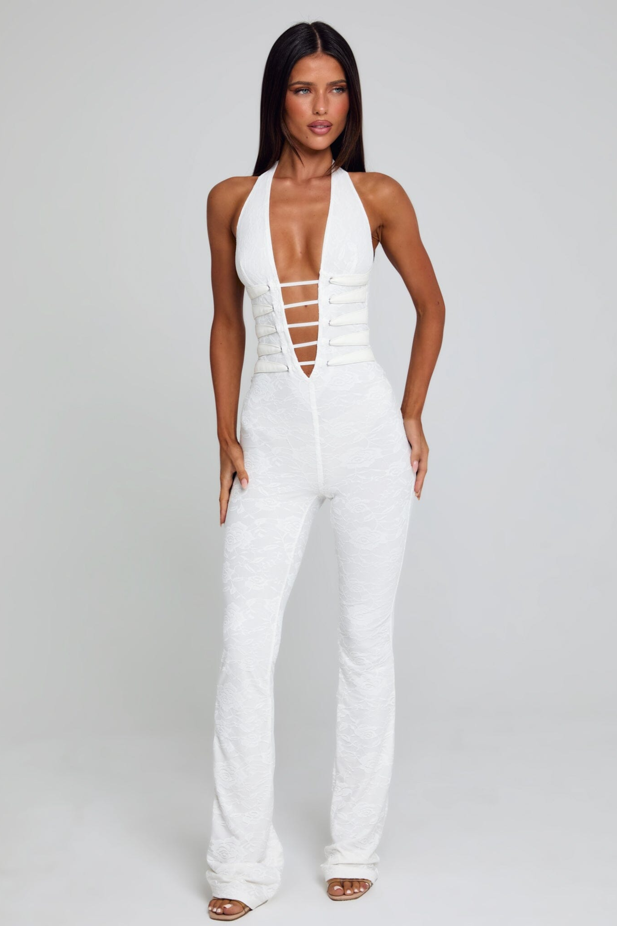Lace Deep V Jumpsuit