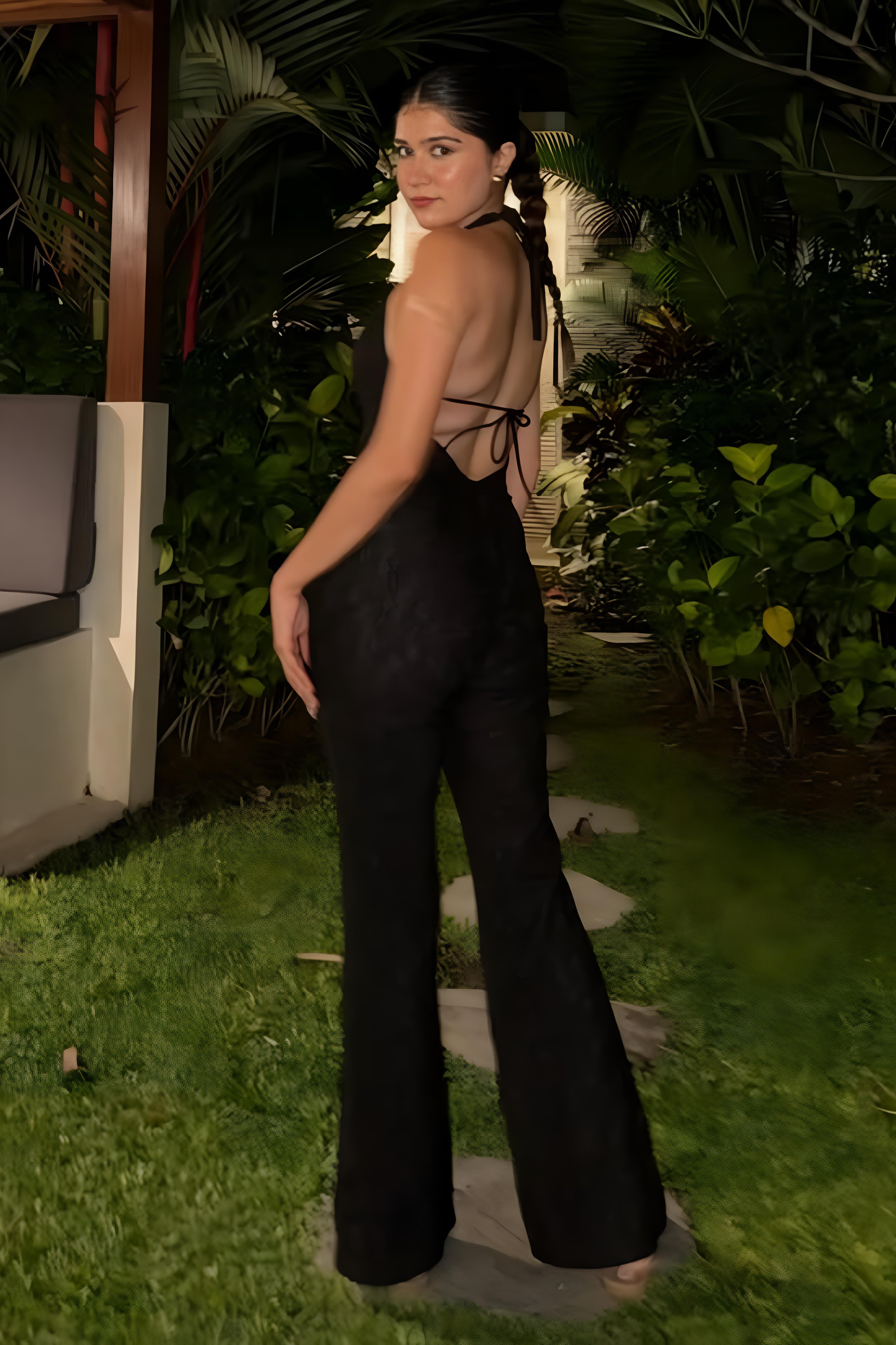 Lace V Neck Jumpsuit