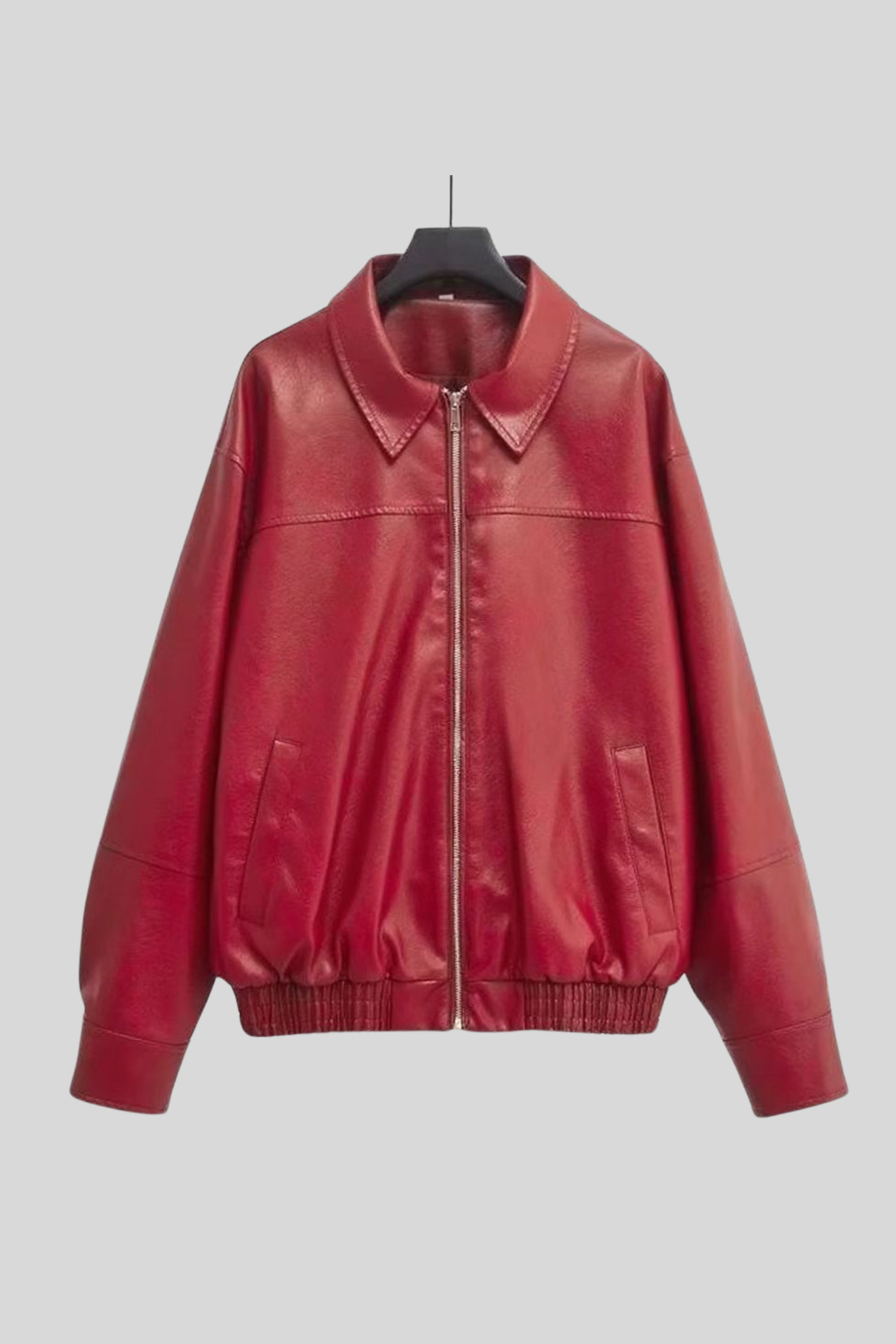 Faux Leather Bomber Jacket