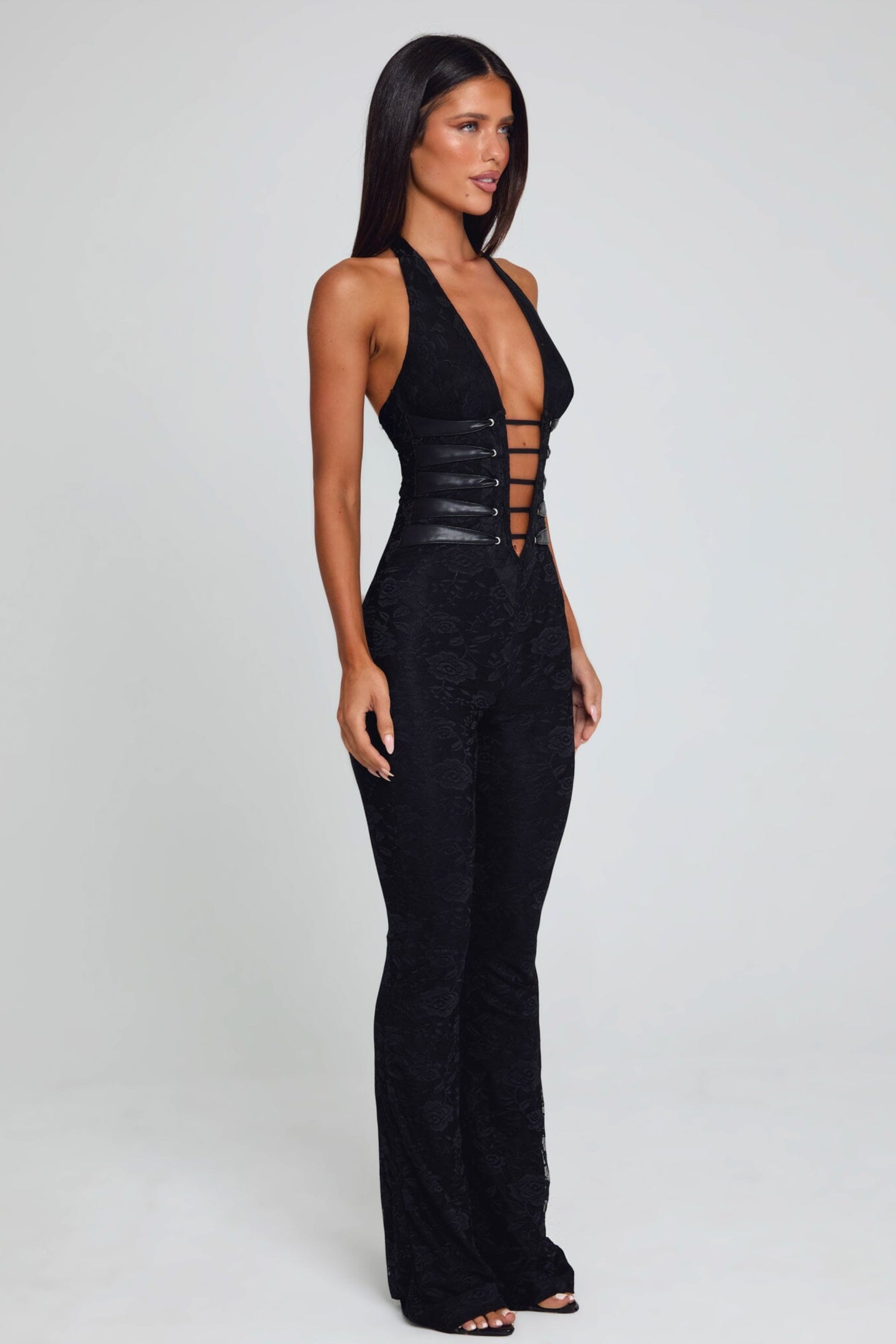 Lace Deep V Jumpsuit