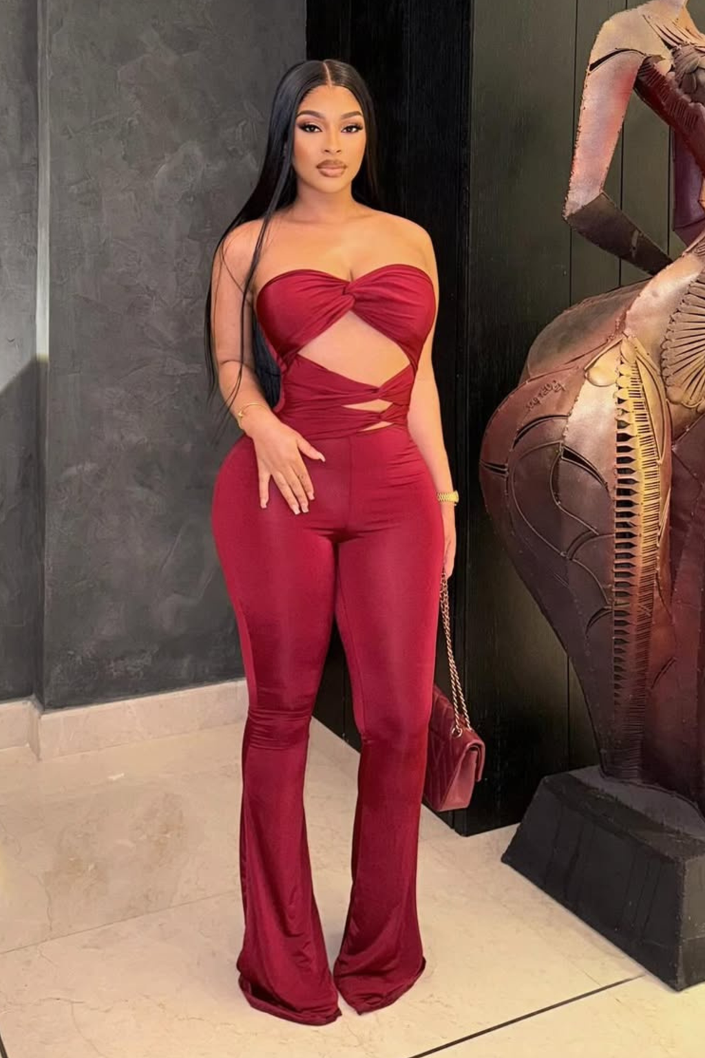 Knotted Backless Jumpsuit