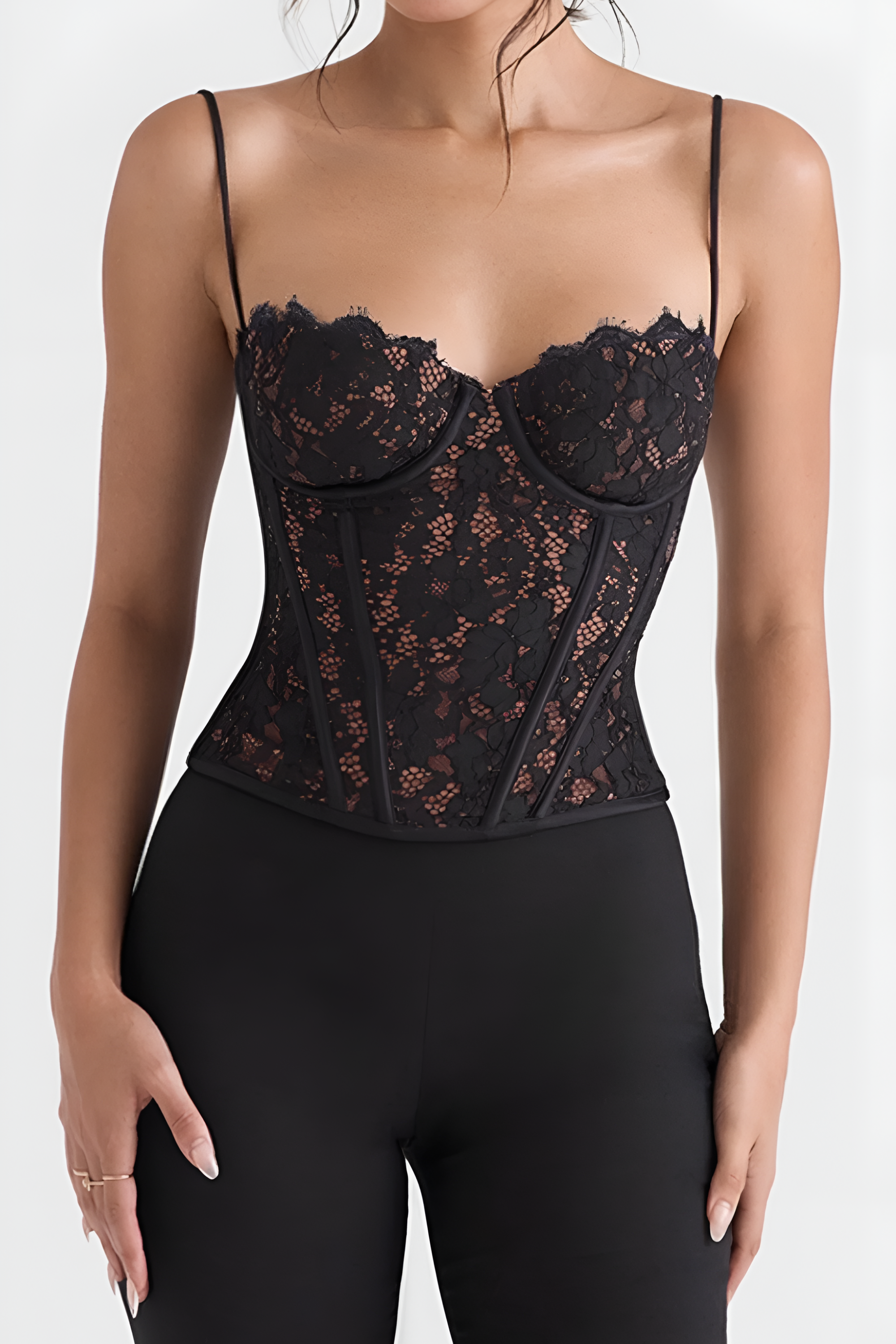 Lace Corset Top – Noir