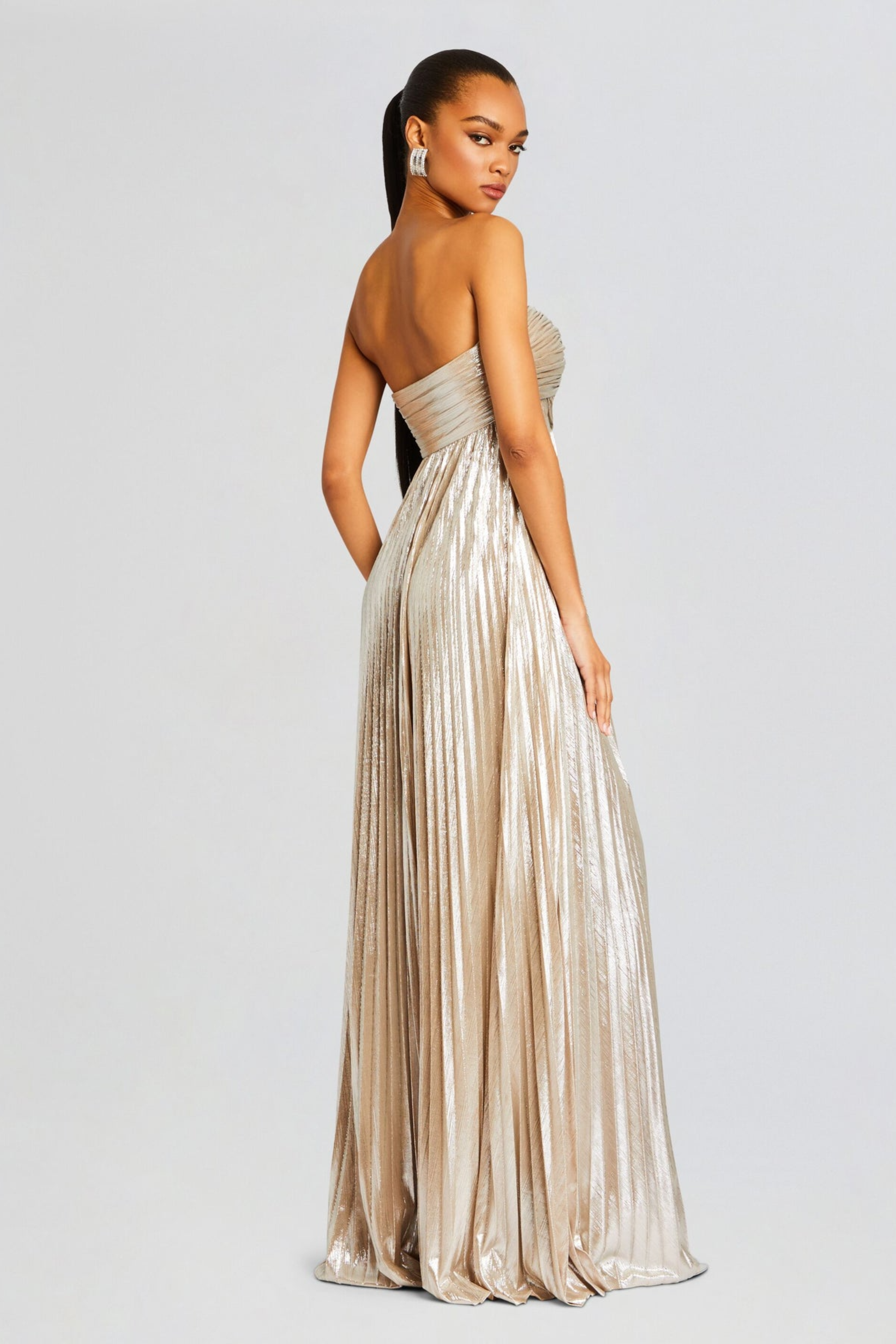 Metallic Strapless Maxi