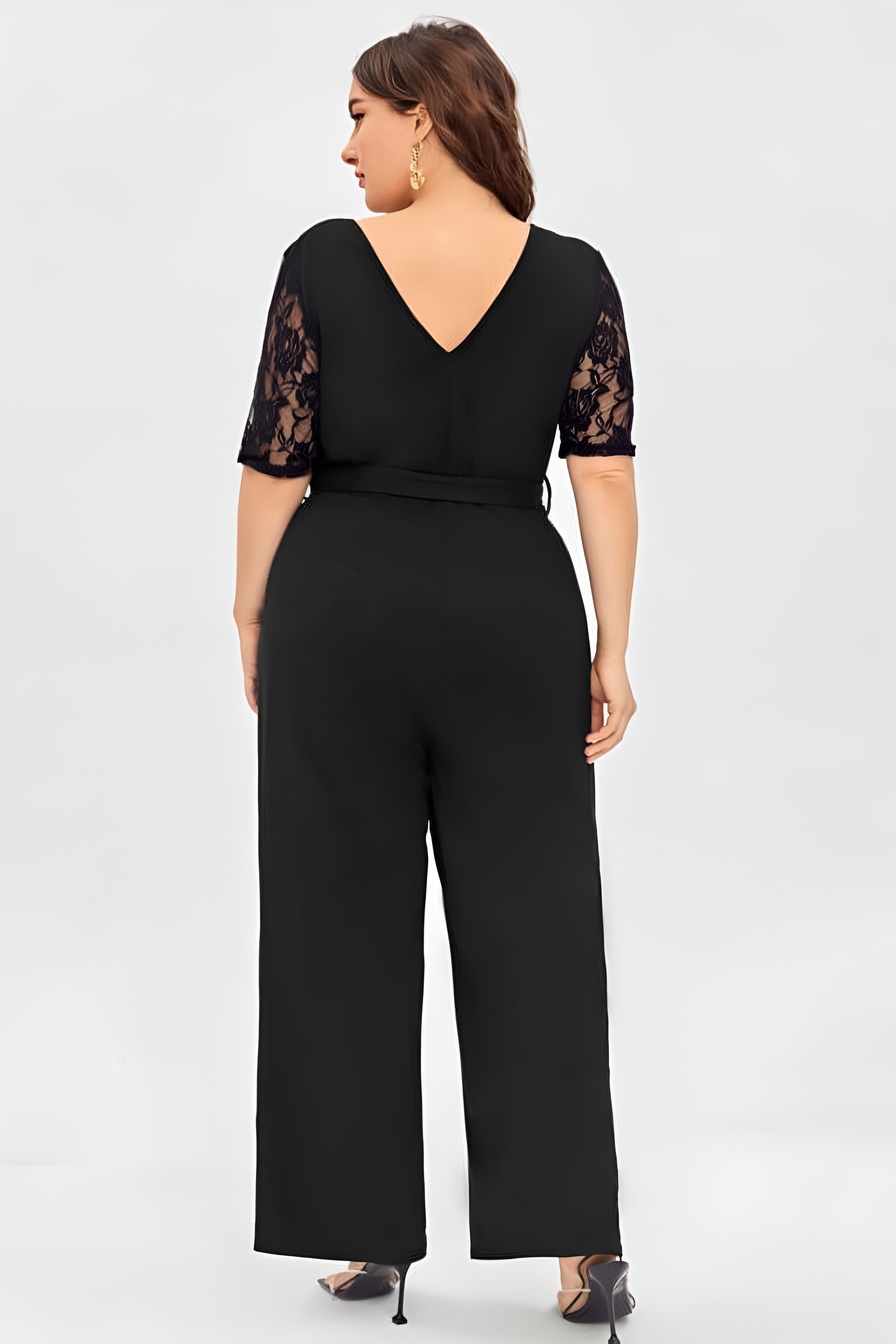 Lace V Neck Jumpsuit