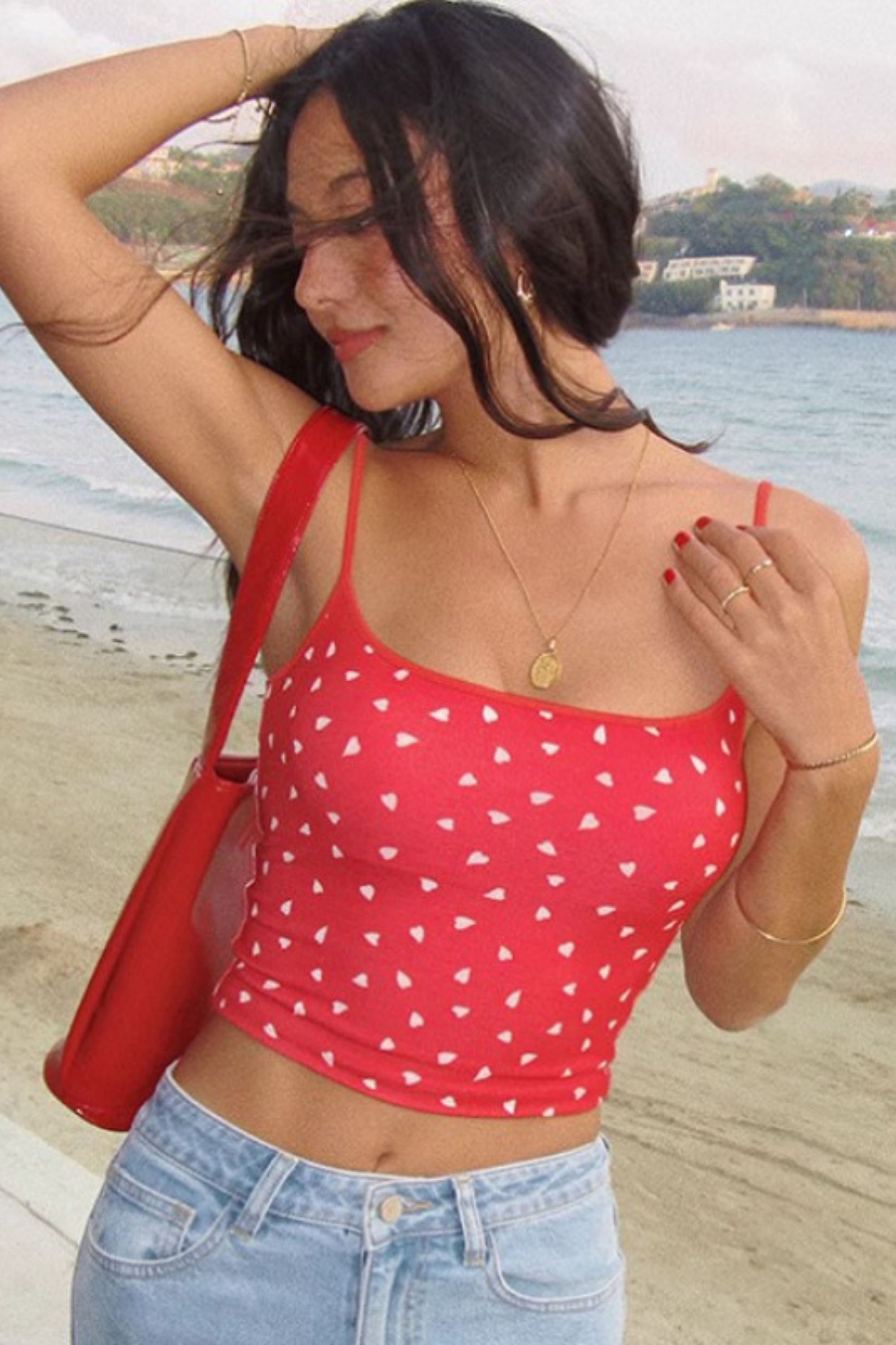 Heart Print Cami Top