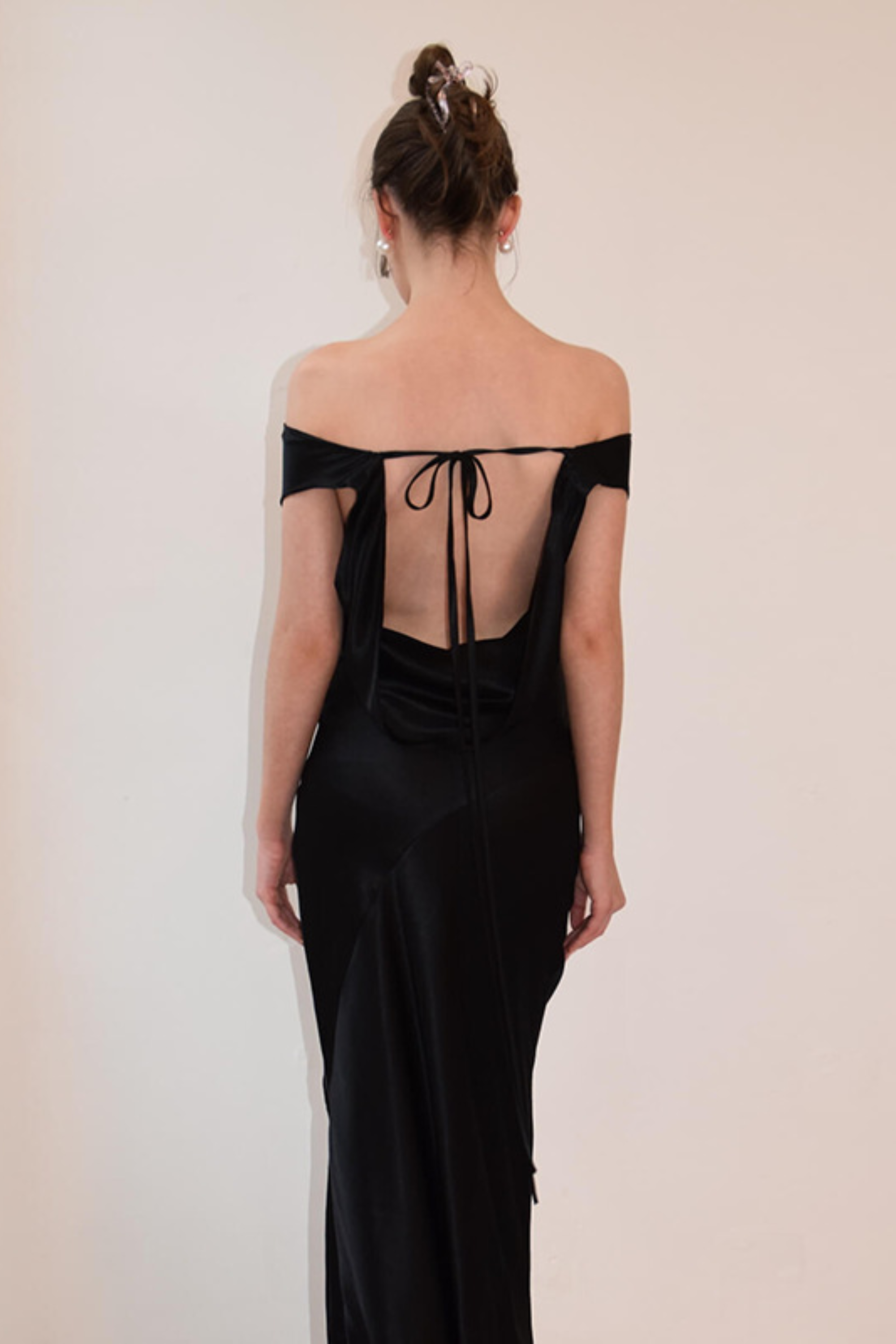 Pearl Glow Backless Dress