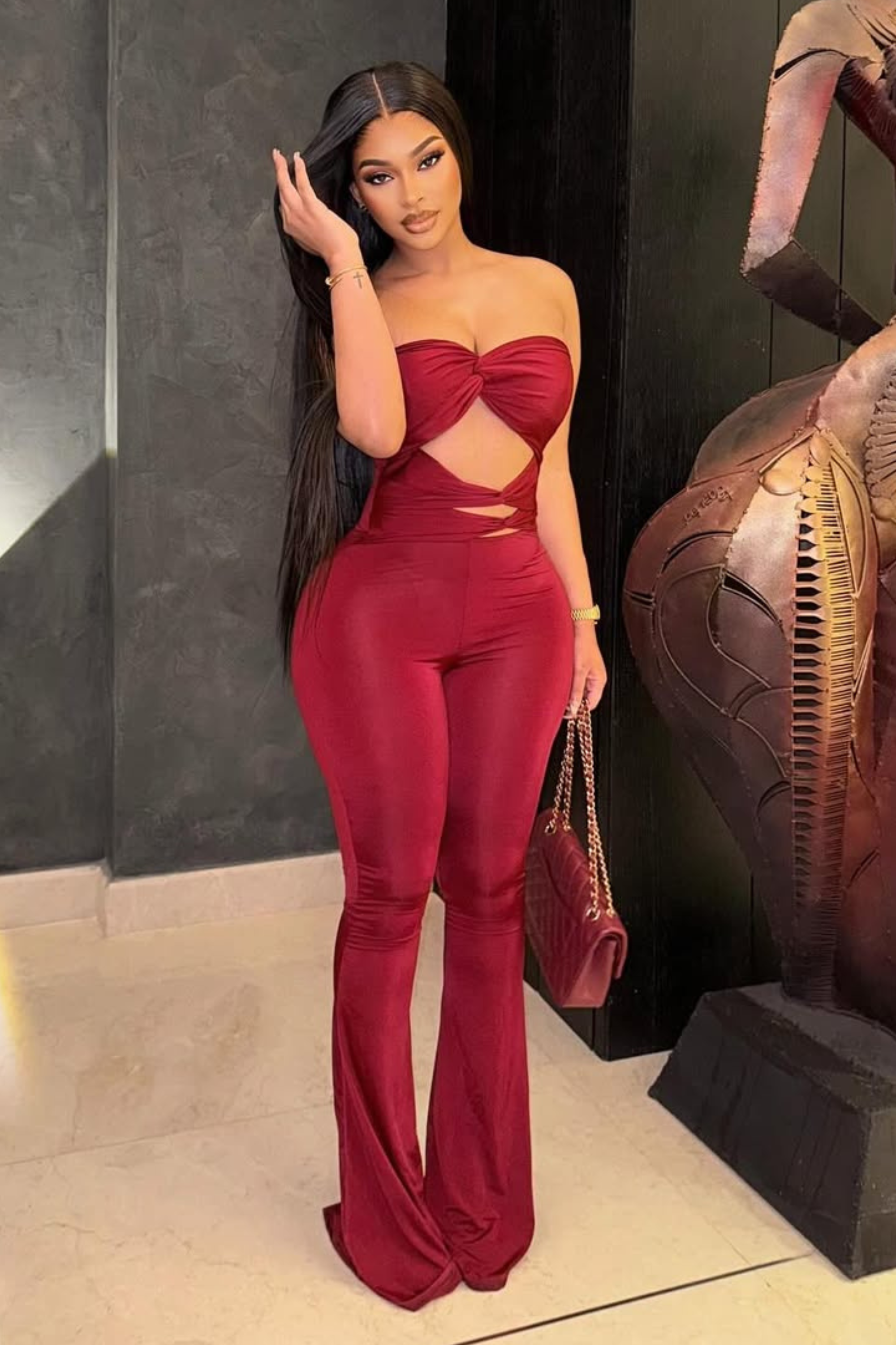 Knotted Backless Jumpsuit