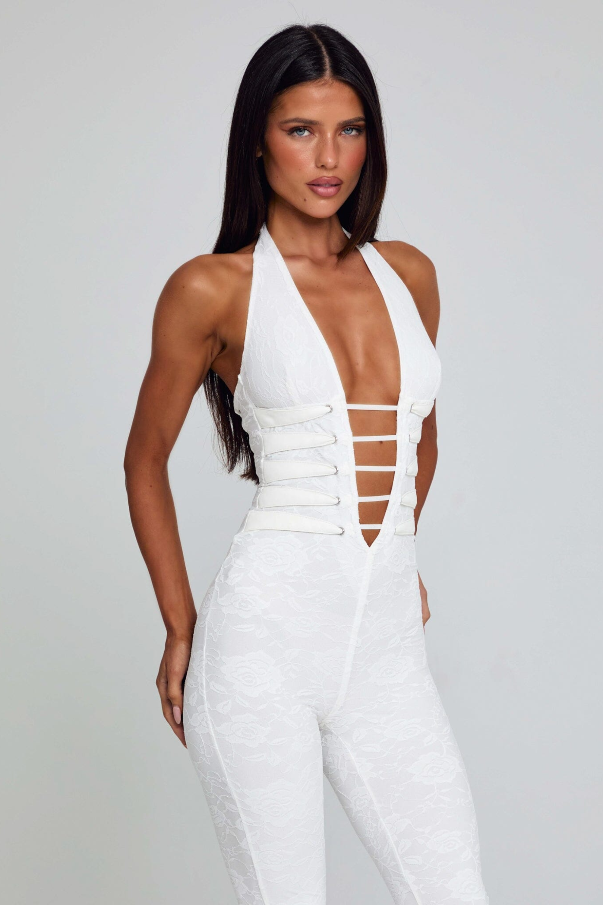 Lace Deep V Jumpsuit
