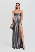 Metallic Strapless Maxi