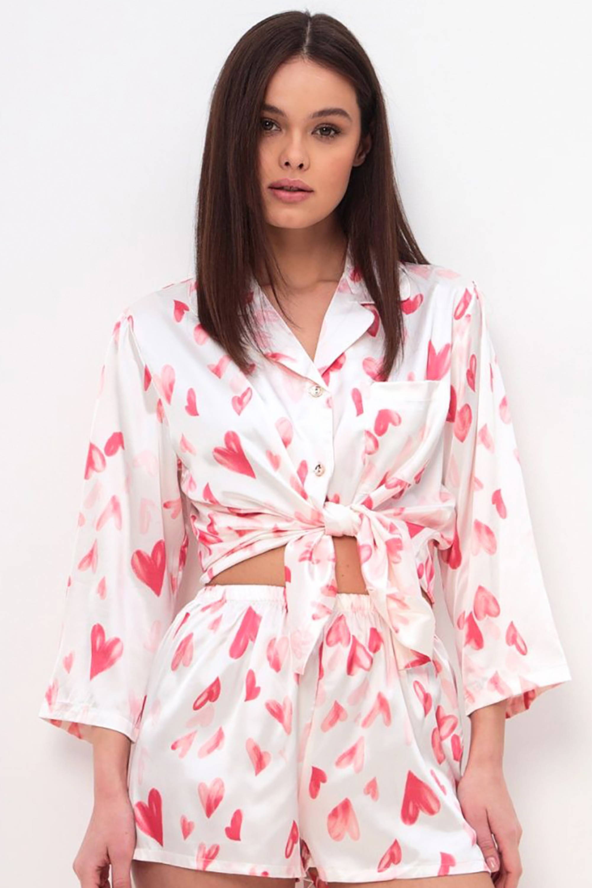 Blush Hearts Satin Pajama Set