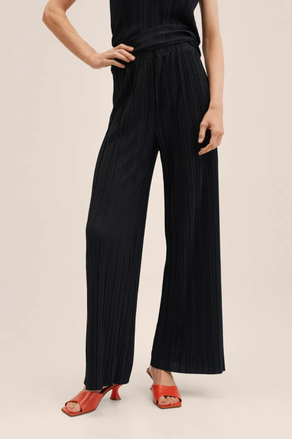 Black Pleated Co Ord Set