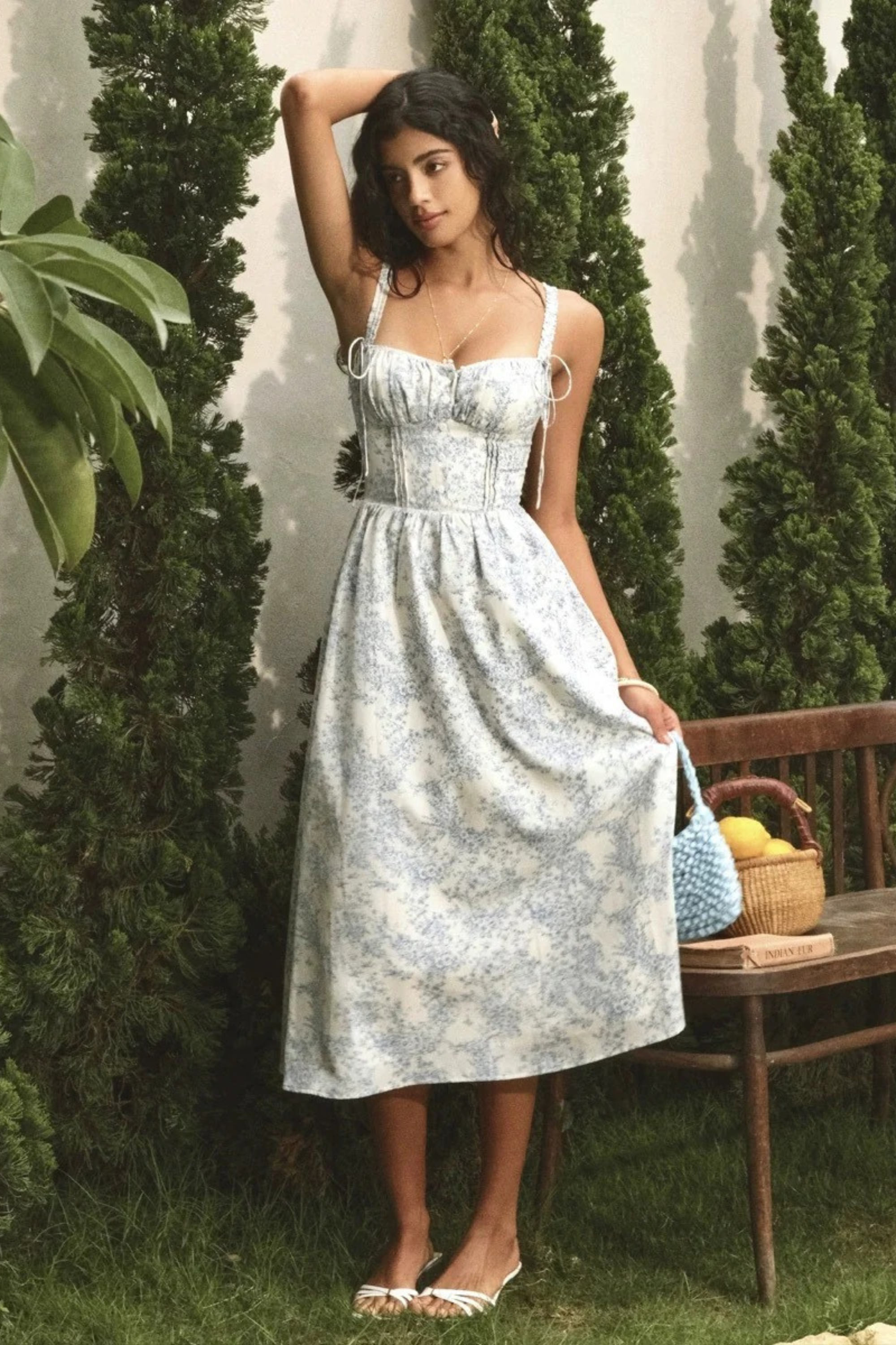 Floral Corset Midi Dress