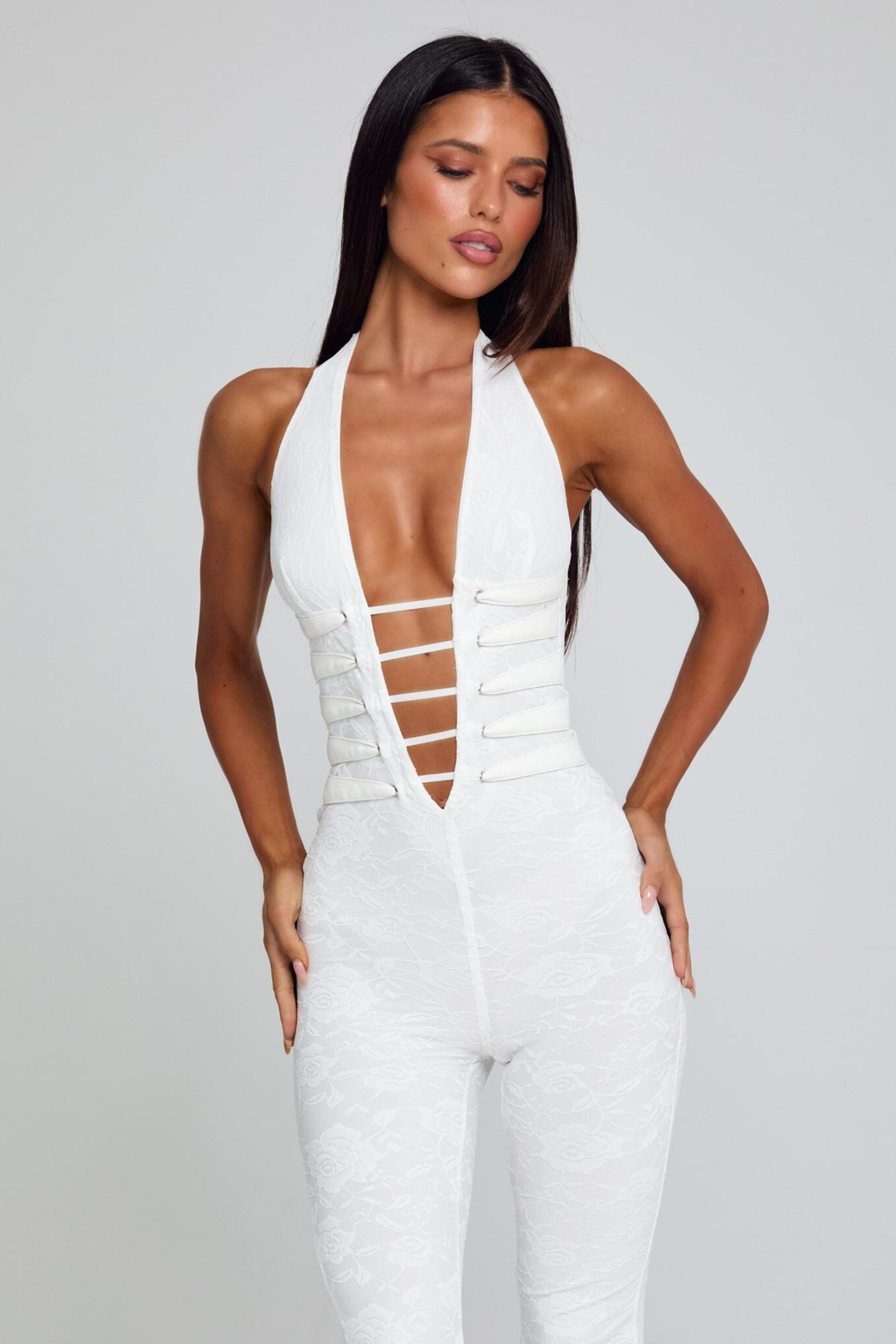 Lace Deep V Jumpsuit