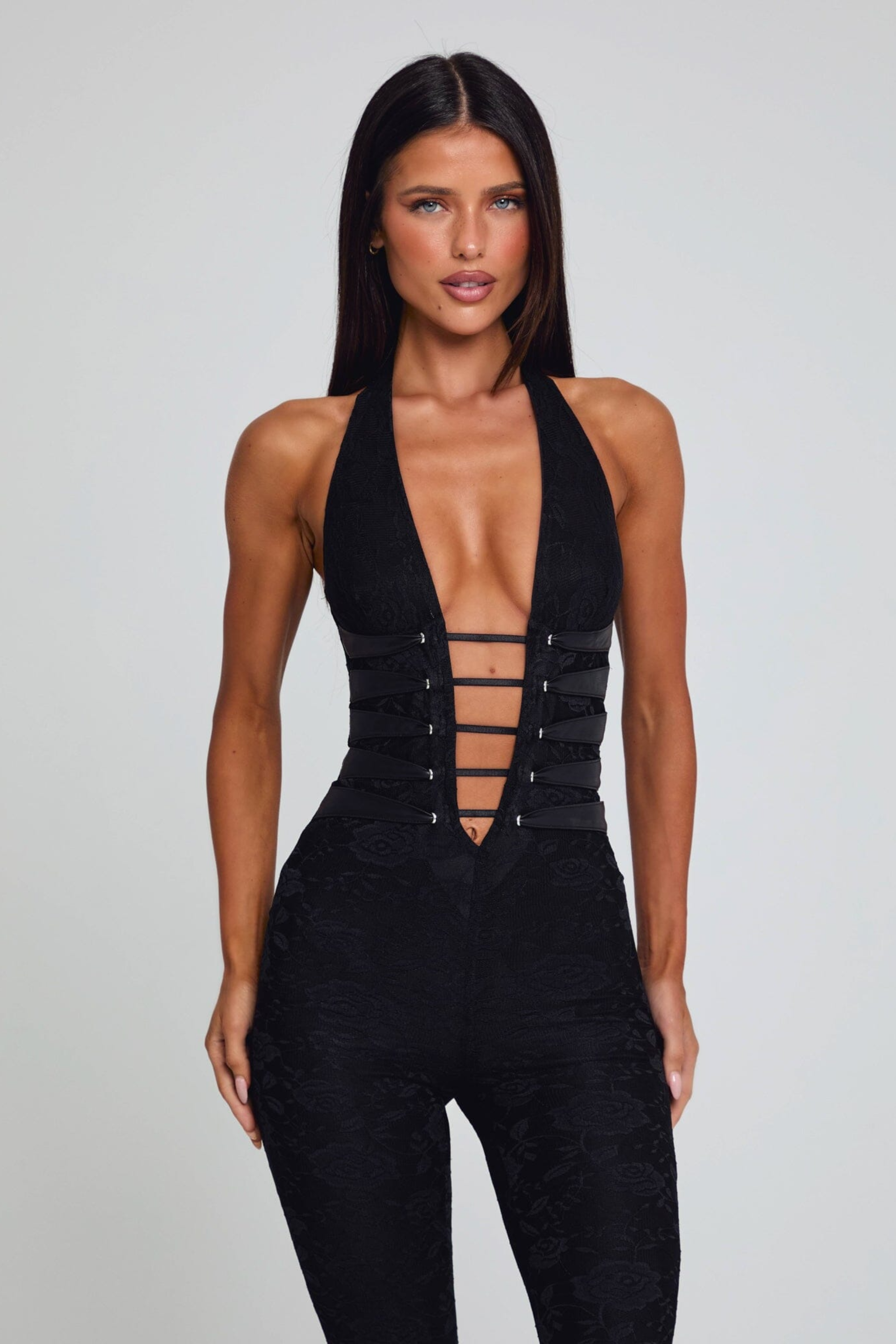 Lace Deep V Jumpsuit