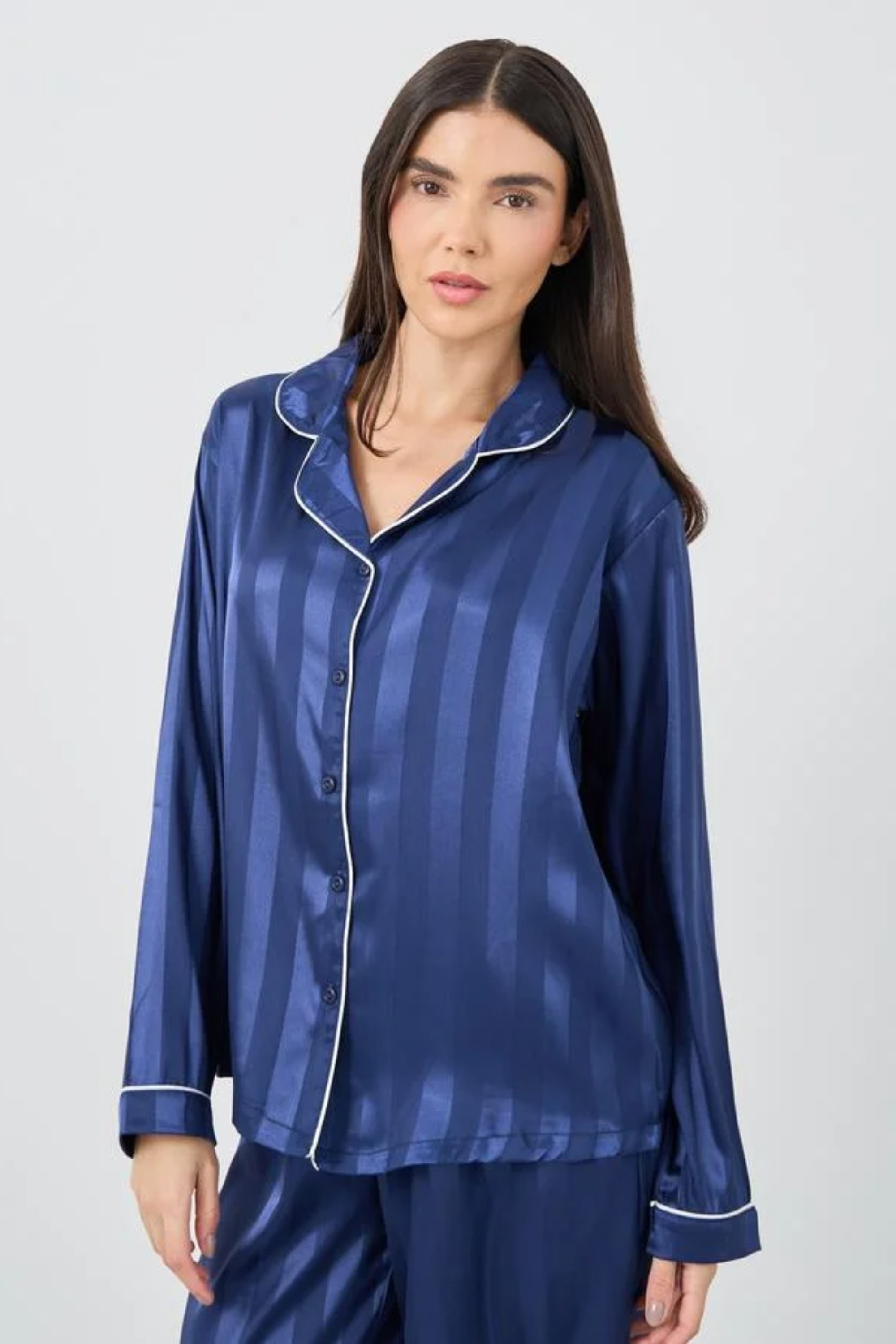 Striped Satin Pajama Set