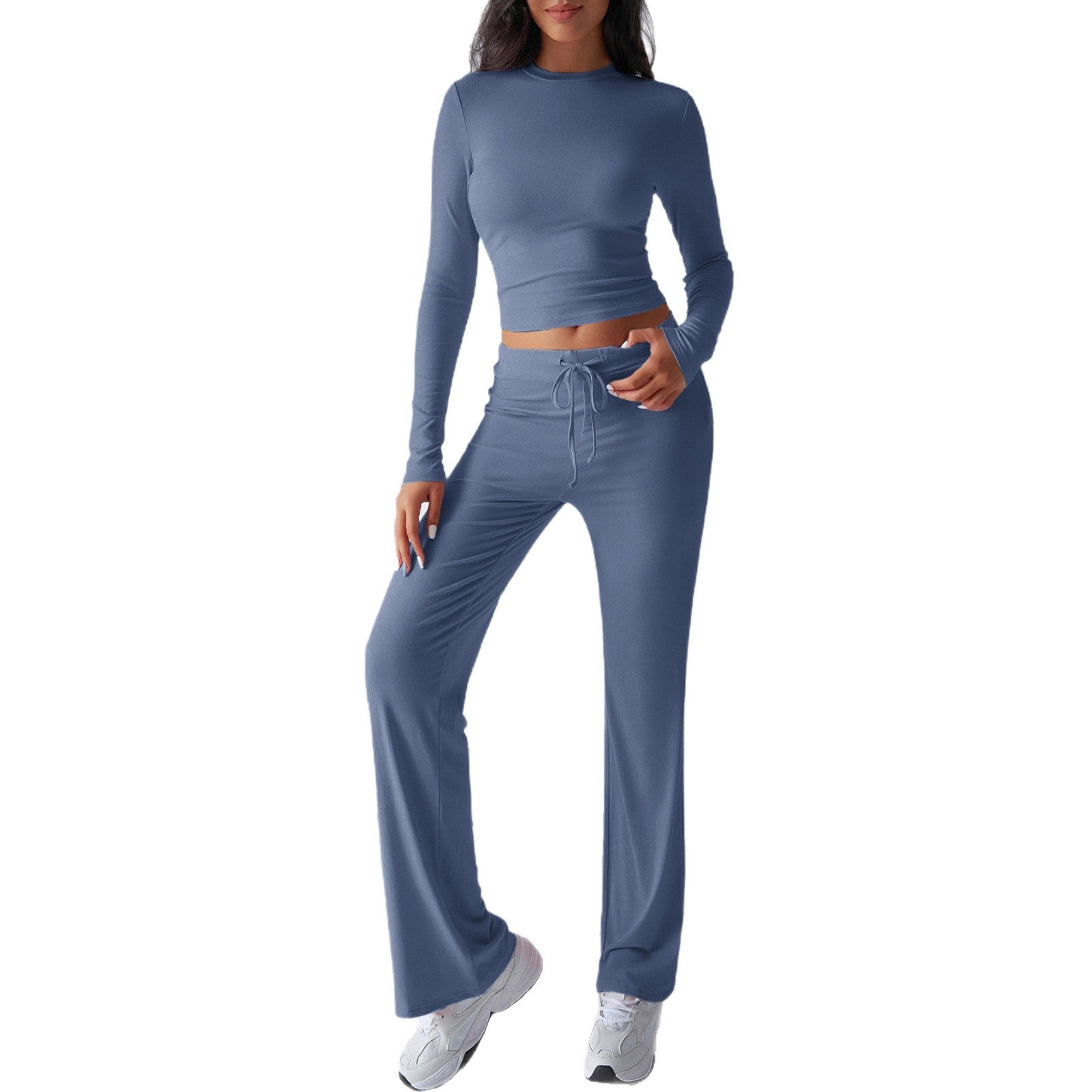 Sports Yoga Style Long-sleeved Straight Pants Casual Suit