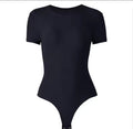 USA Warehouse Shipping Going Out T Shirt Tops Second-skin Feel Recycle Shapewear Crew Neck Short Sleeve Bodysuit For Women