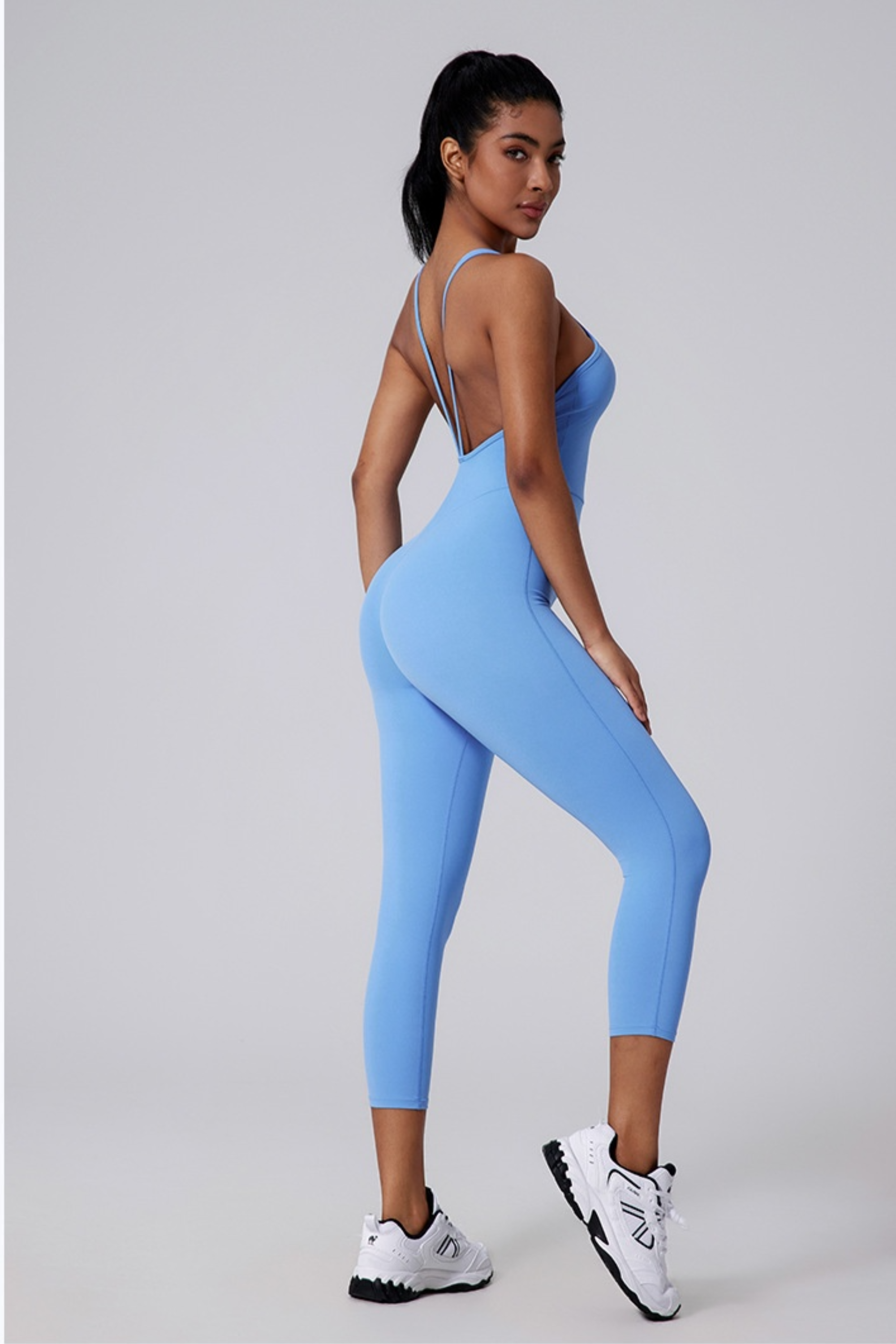 V Back Bare Yoga Jumpsuit