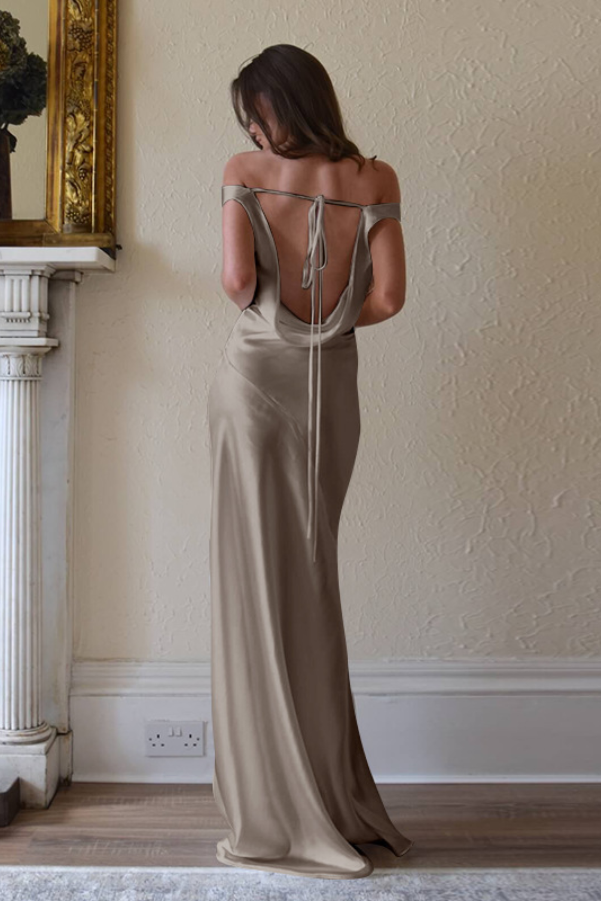 Pearl Glow Backless Dress