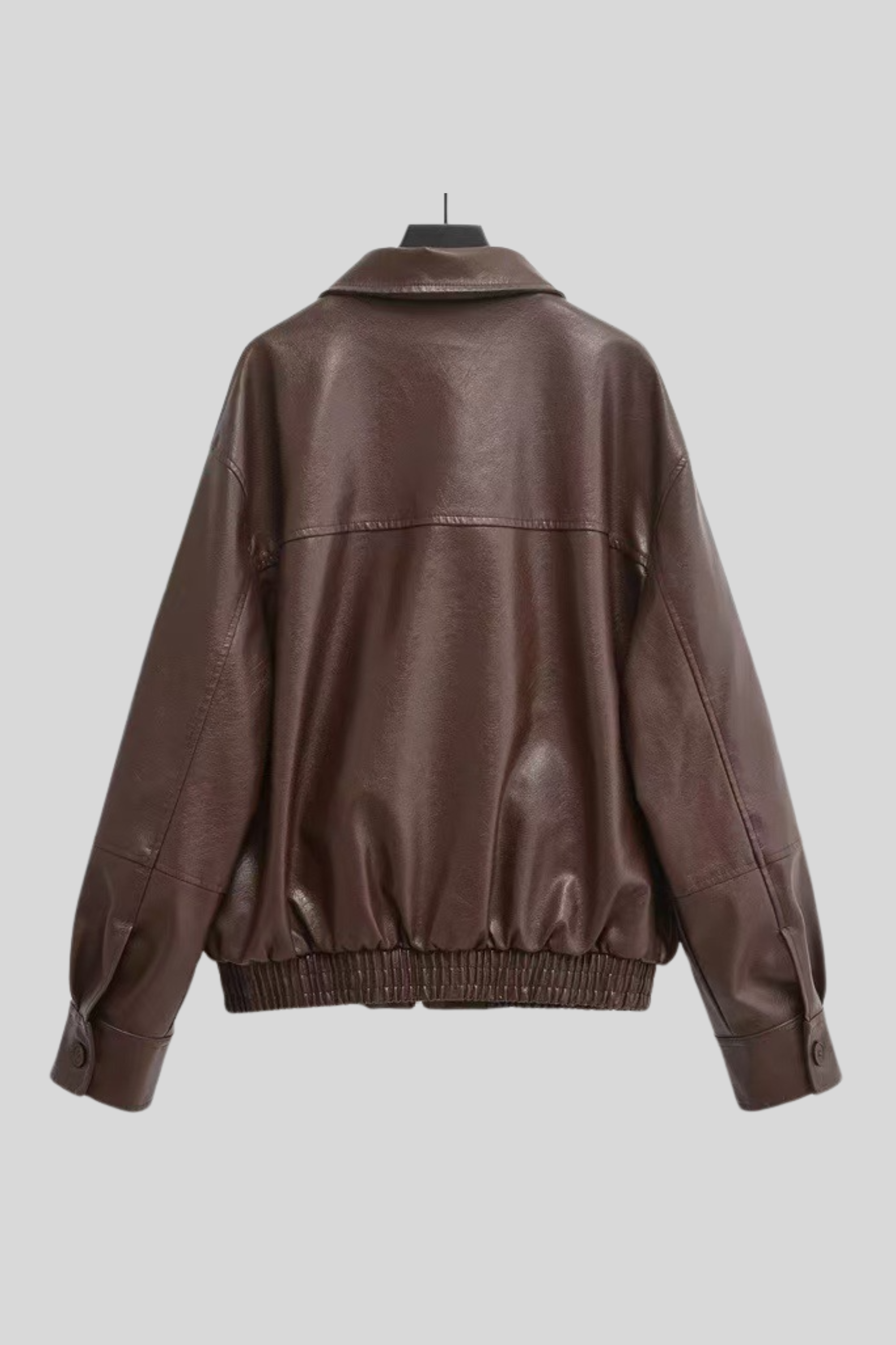 Faux Leather Bomber Jacket