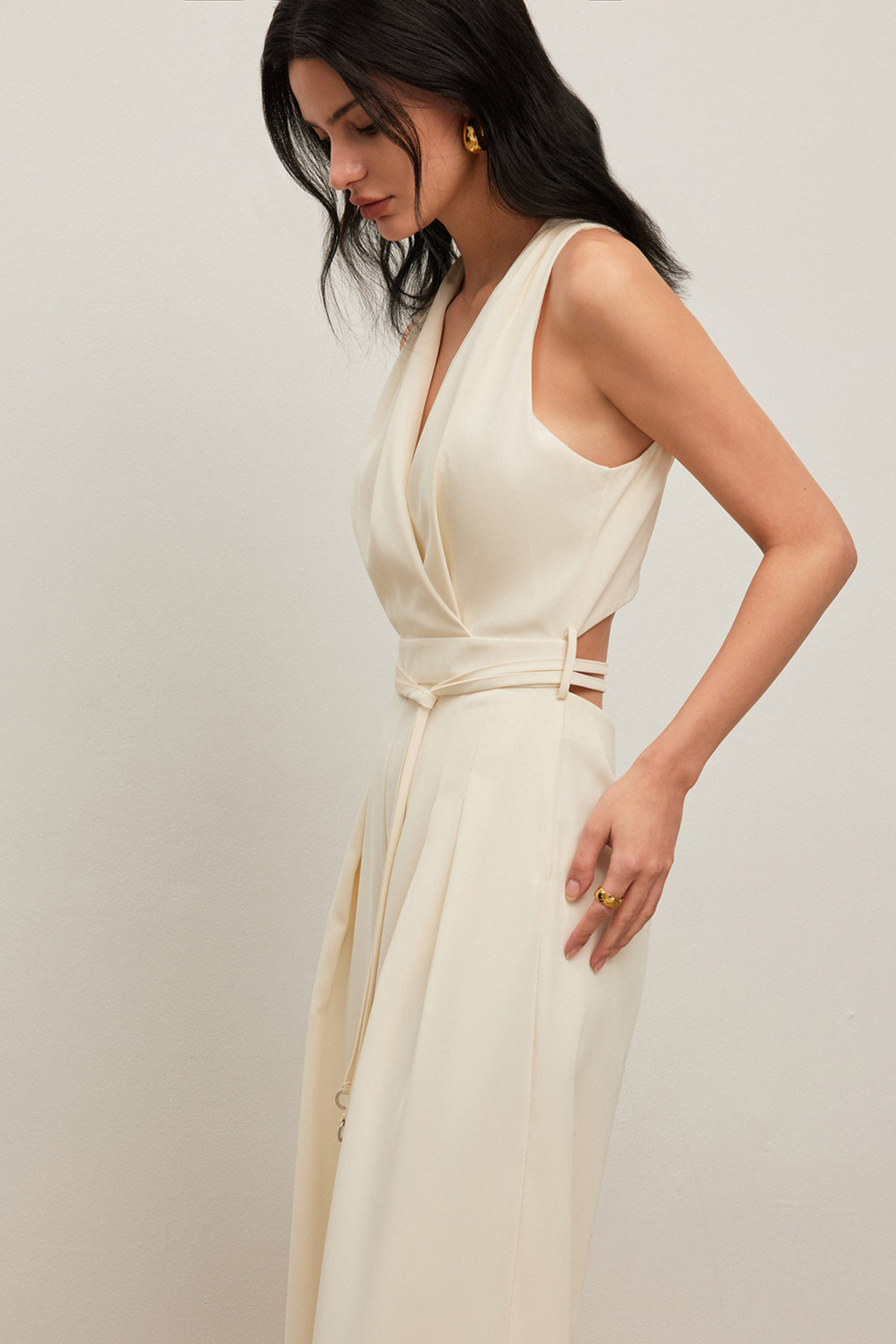 V Neck Sleeveless Jumpsuit